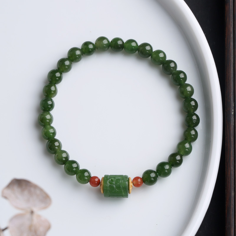 Bracelet Jade – Protection, Argent Plaqué Or