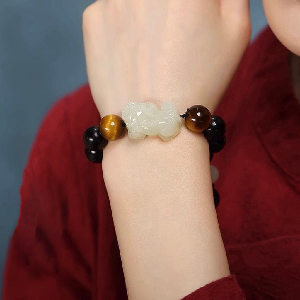 Bracelet Obsidienne et Jade – Clarté Spirituelle