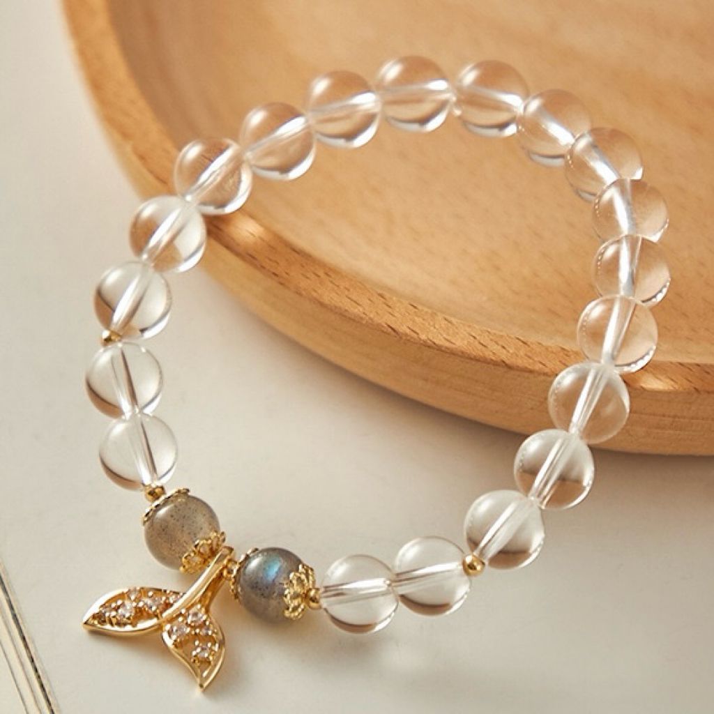 Bracelet Quartz Clair et Labradorite – Douceur Aquatique