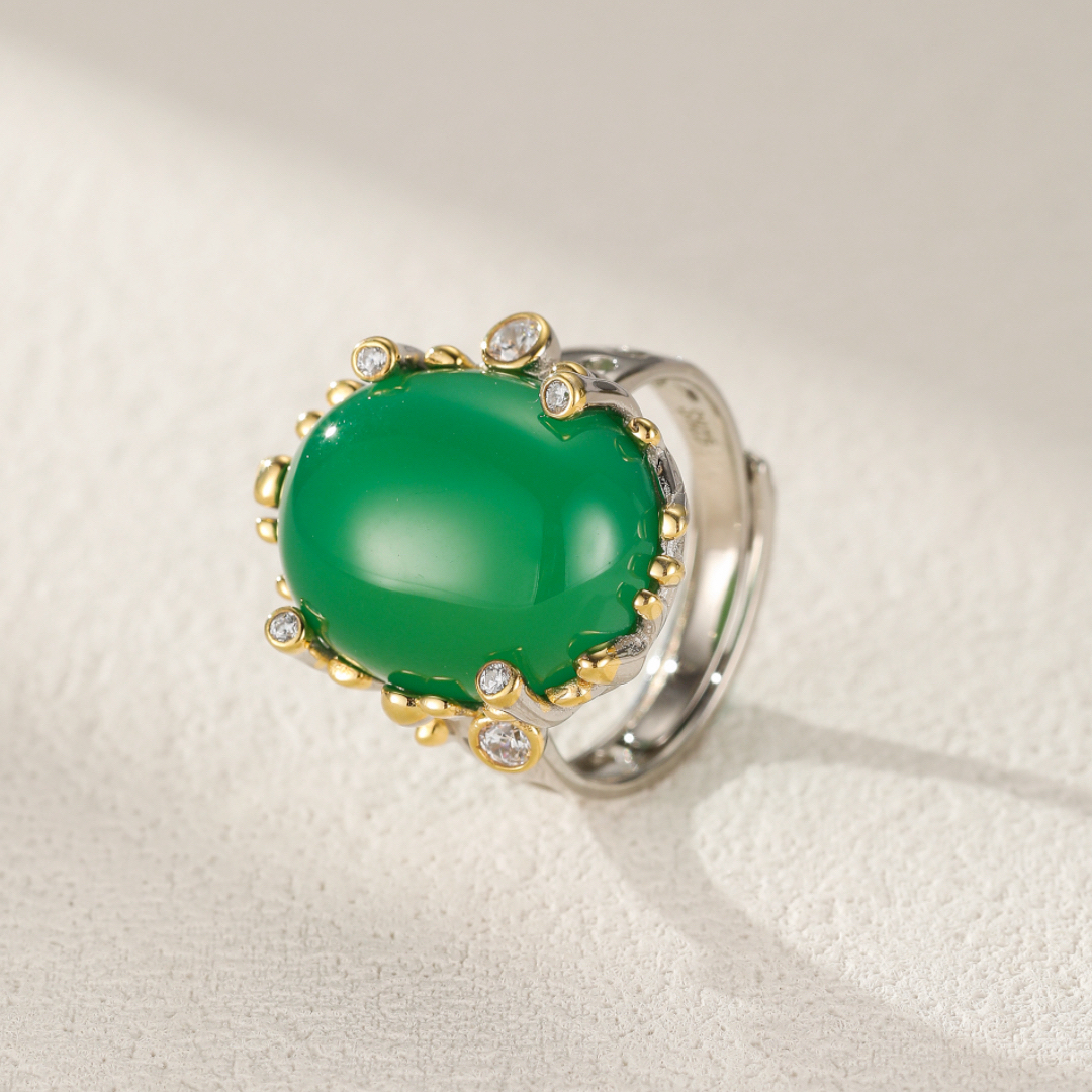 Bague Jade - Zénitude Ovale, Argent