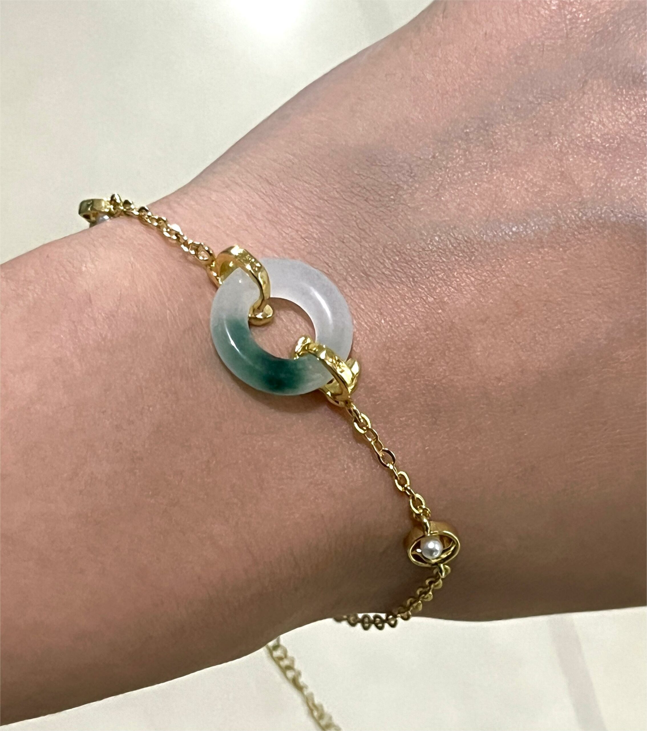 Bracelet Jade et Carpe Koï – Charme d'Abondance, Plaqué Or photo review