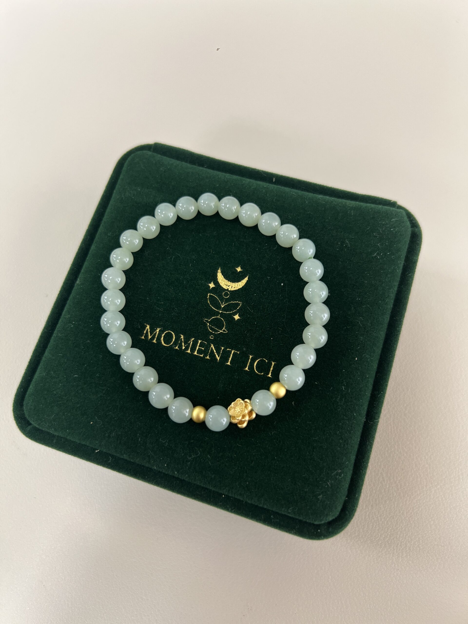 Bracelet Jade Lotus – Réussite, Plaqué Or photo review