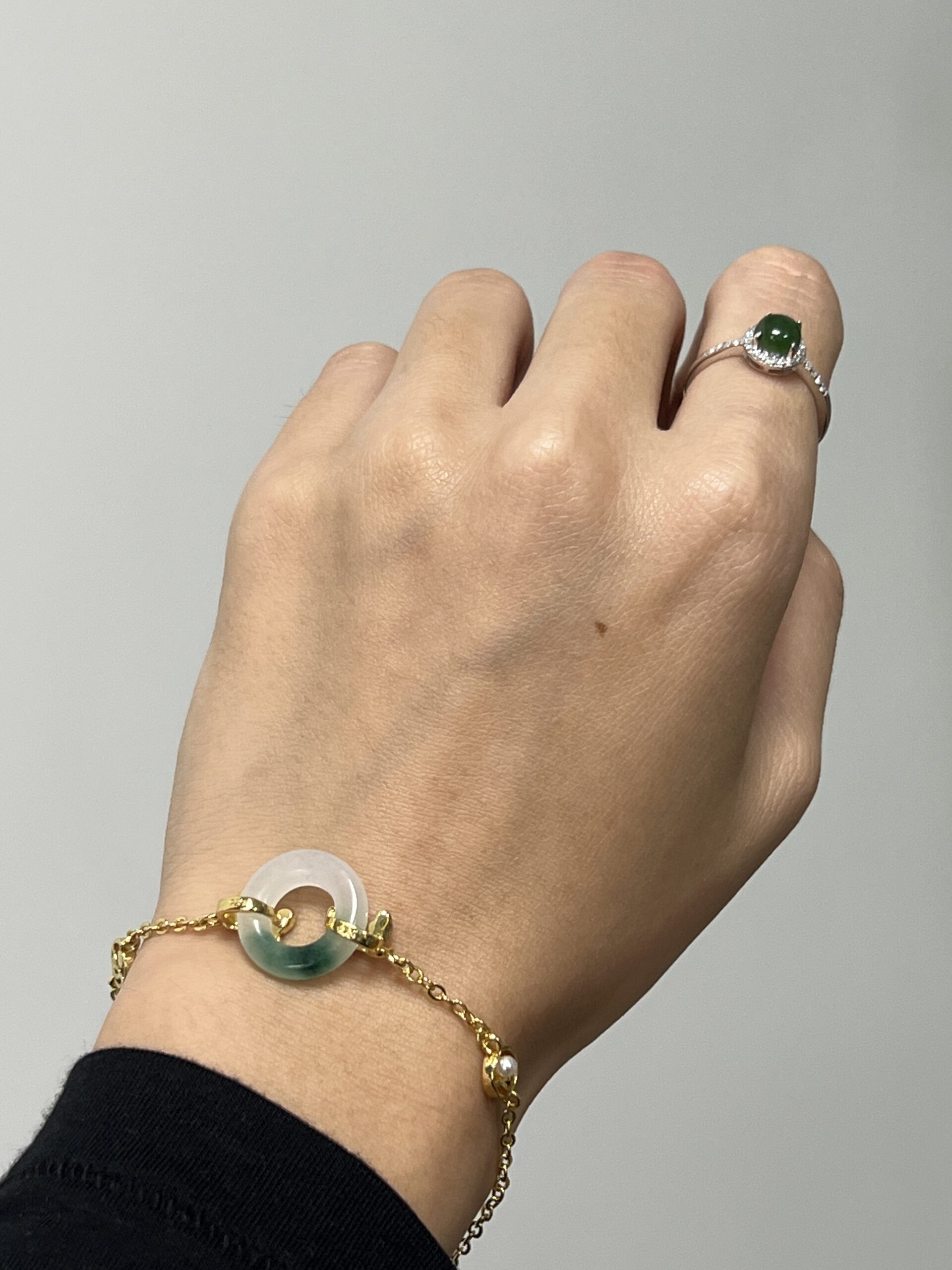 Bracelet Jade et Carpe Koï – Charme d'Abondance, Plaqué Or photo review