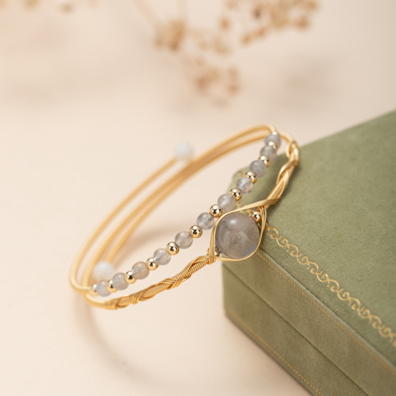 Bracelet Labradorite – Sublime Élégance, Plaqué Or