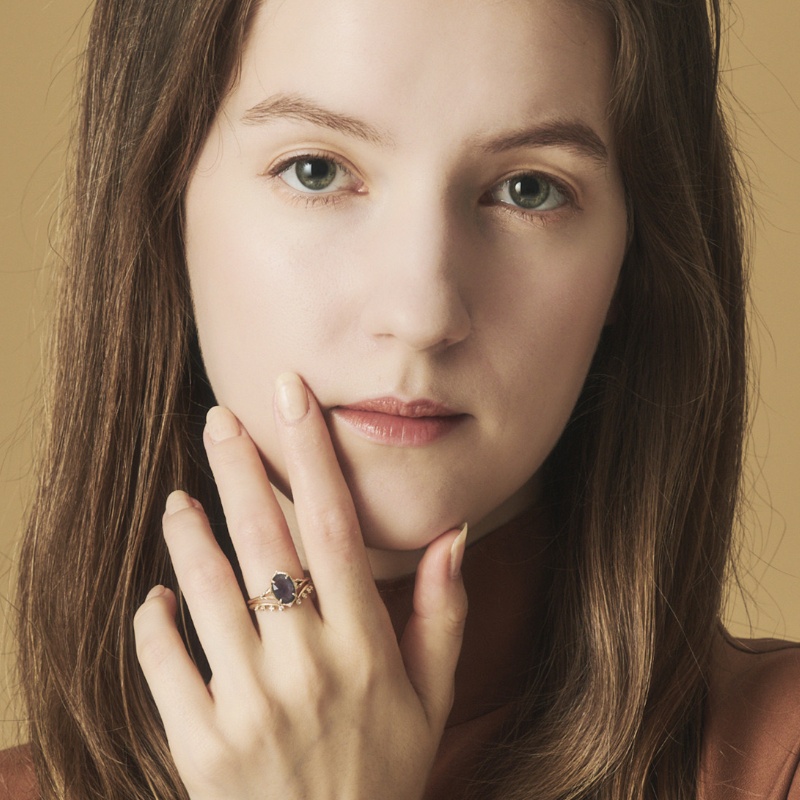 Bague Labradorite et Améthyste – Charme Astral, Argent Plaqué Or