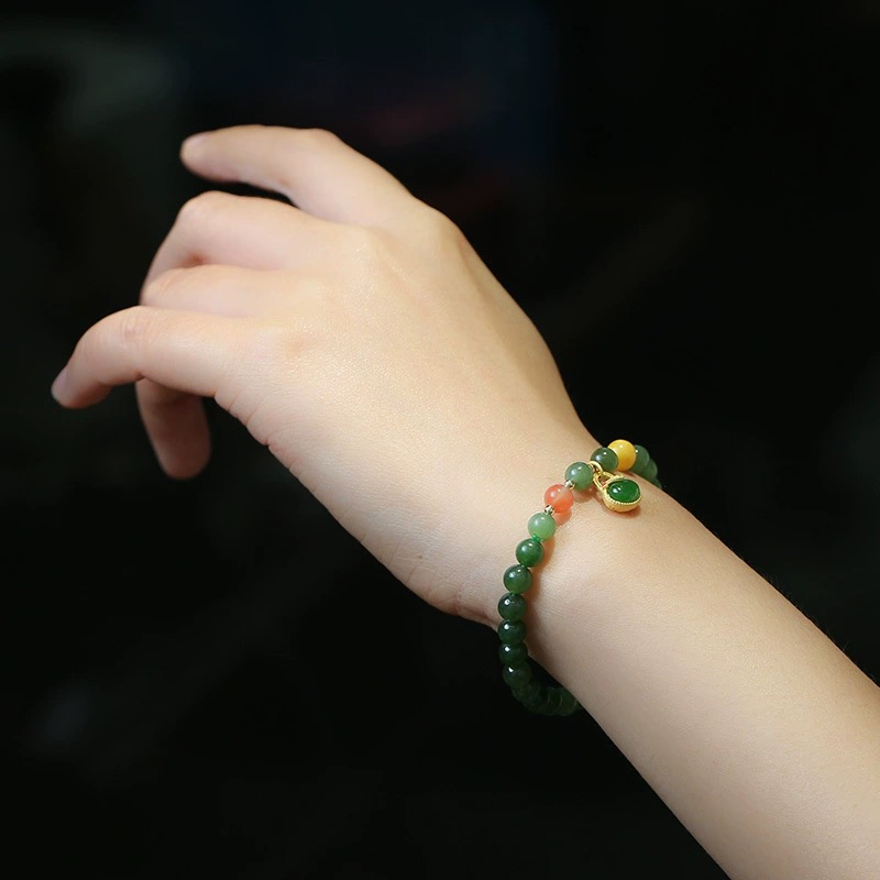 Bracelet Jade – Protection, Argent Plaqué Or photo review