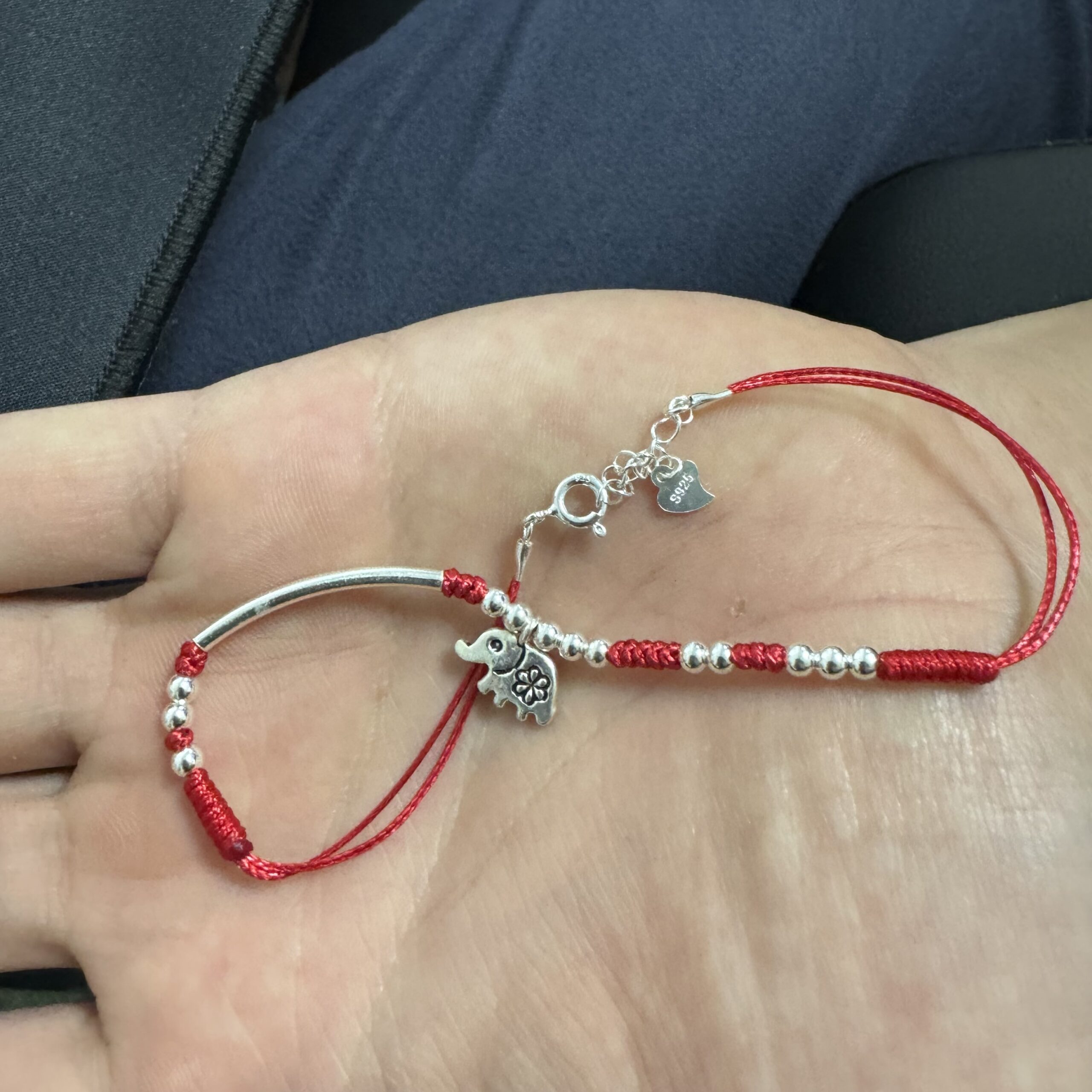 Bracelet de Cheville – Charme Rouge, Argent photo review