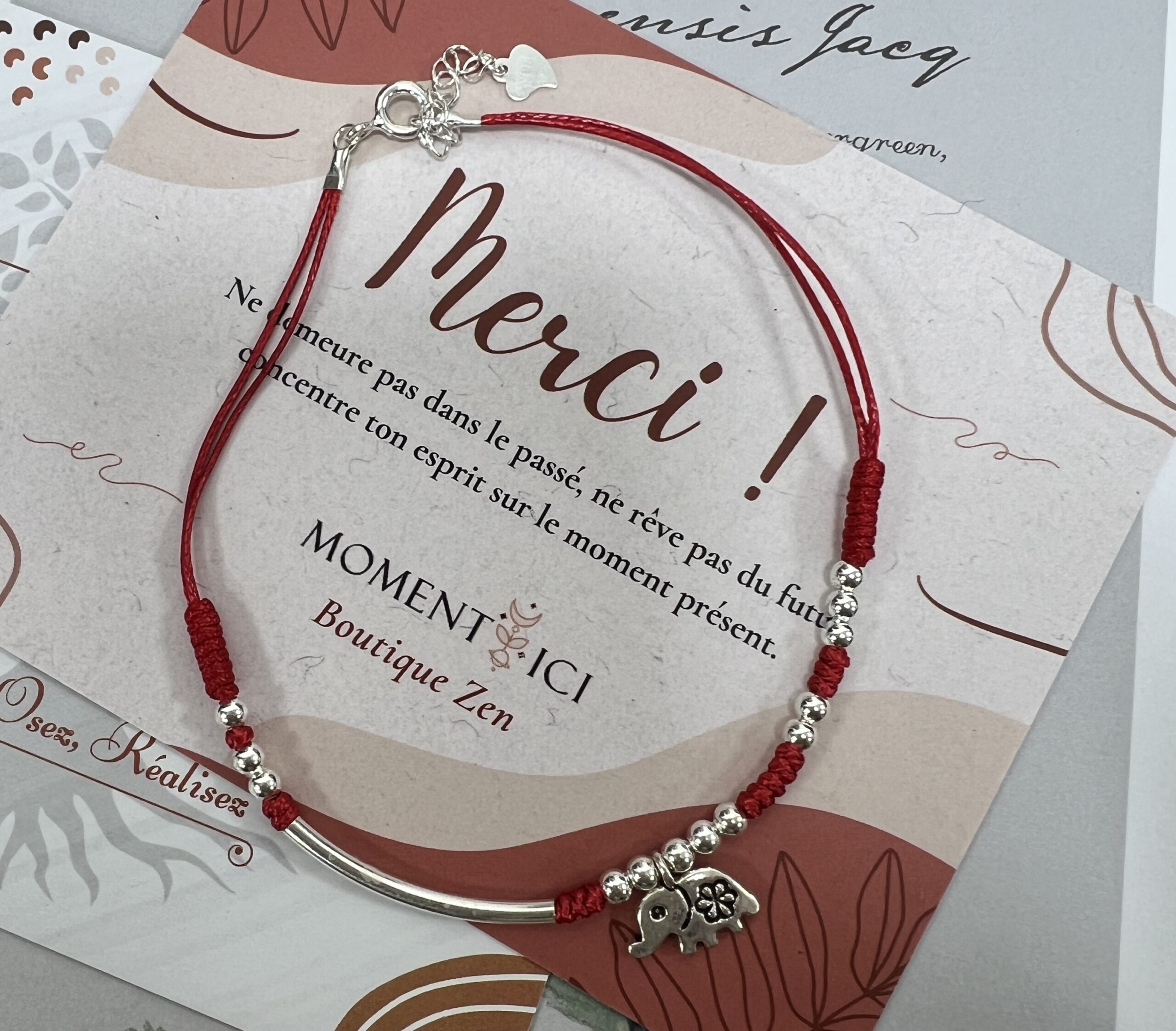 Bracelet de Cheville – Charme Rouge, Argent photo review