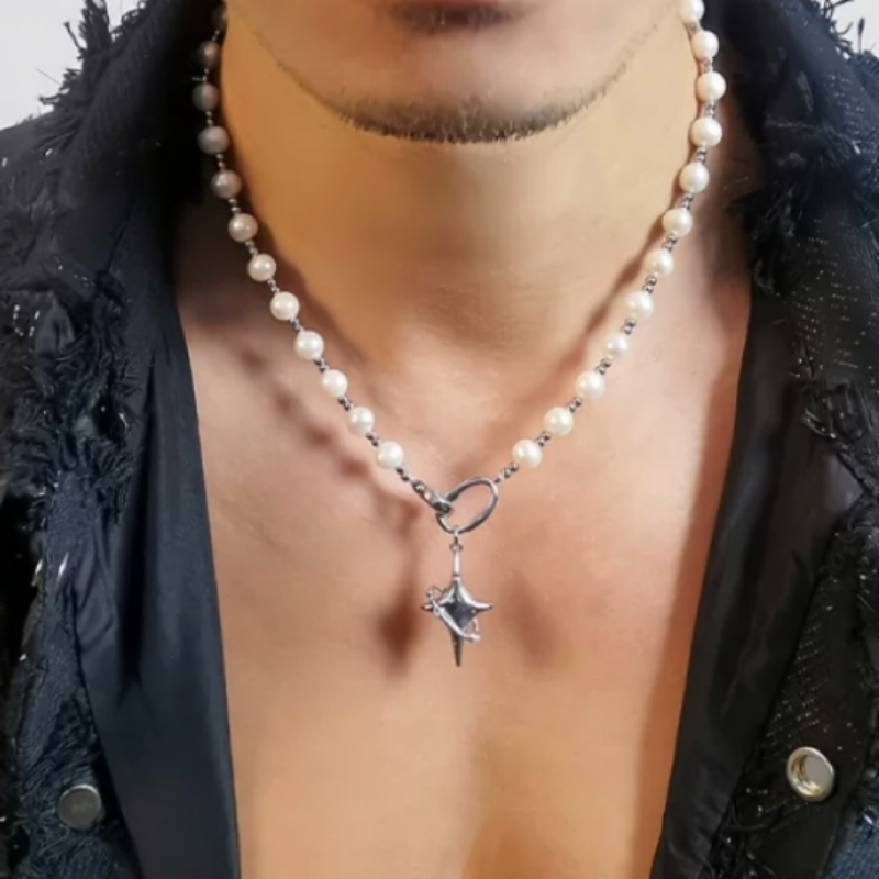 Collier Homme Perle – Étoile Masculine