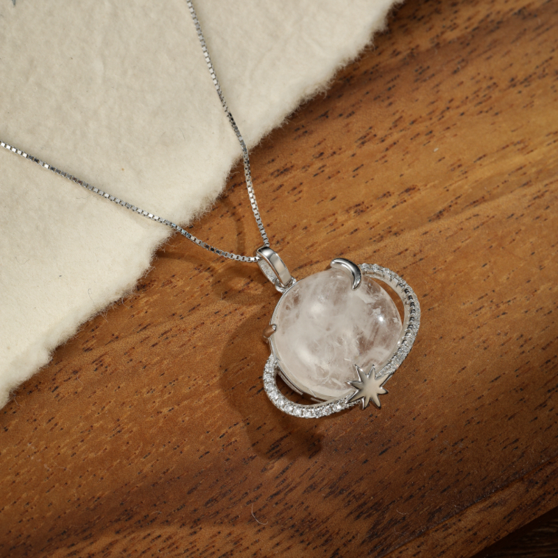 Collier Pierre de Lune – Cosmos Lunaire, Argent 925