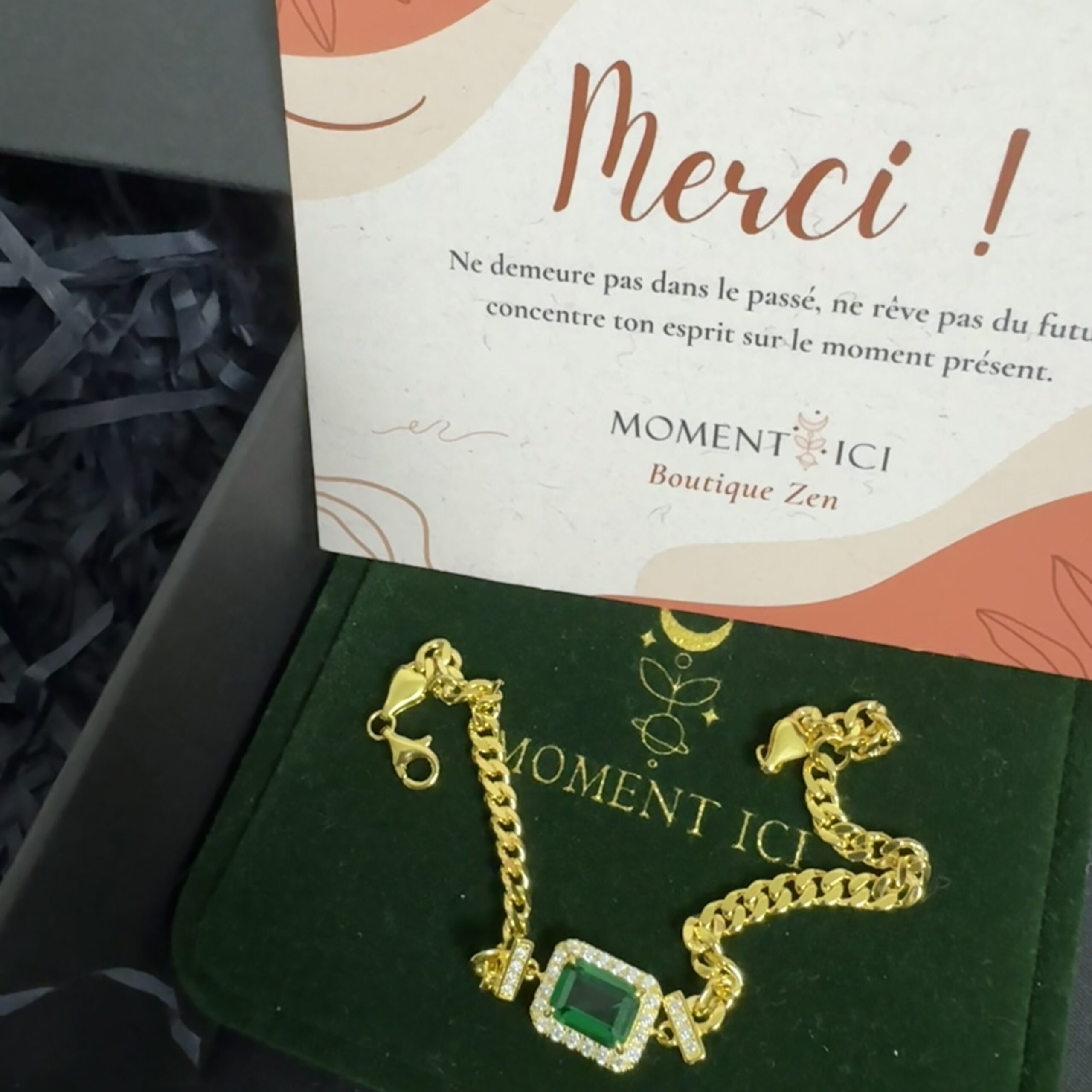 Bracelet Émeraude – Diadème Royal, Argent Plaqué Or photo review