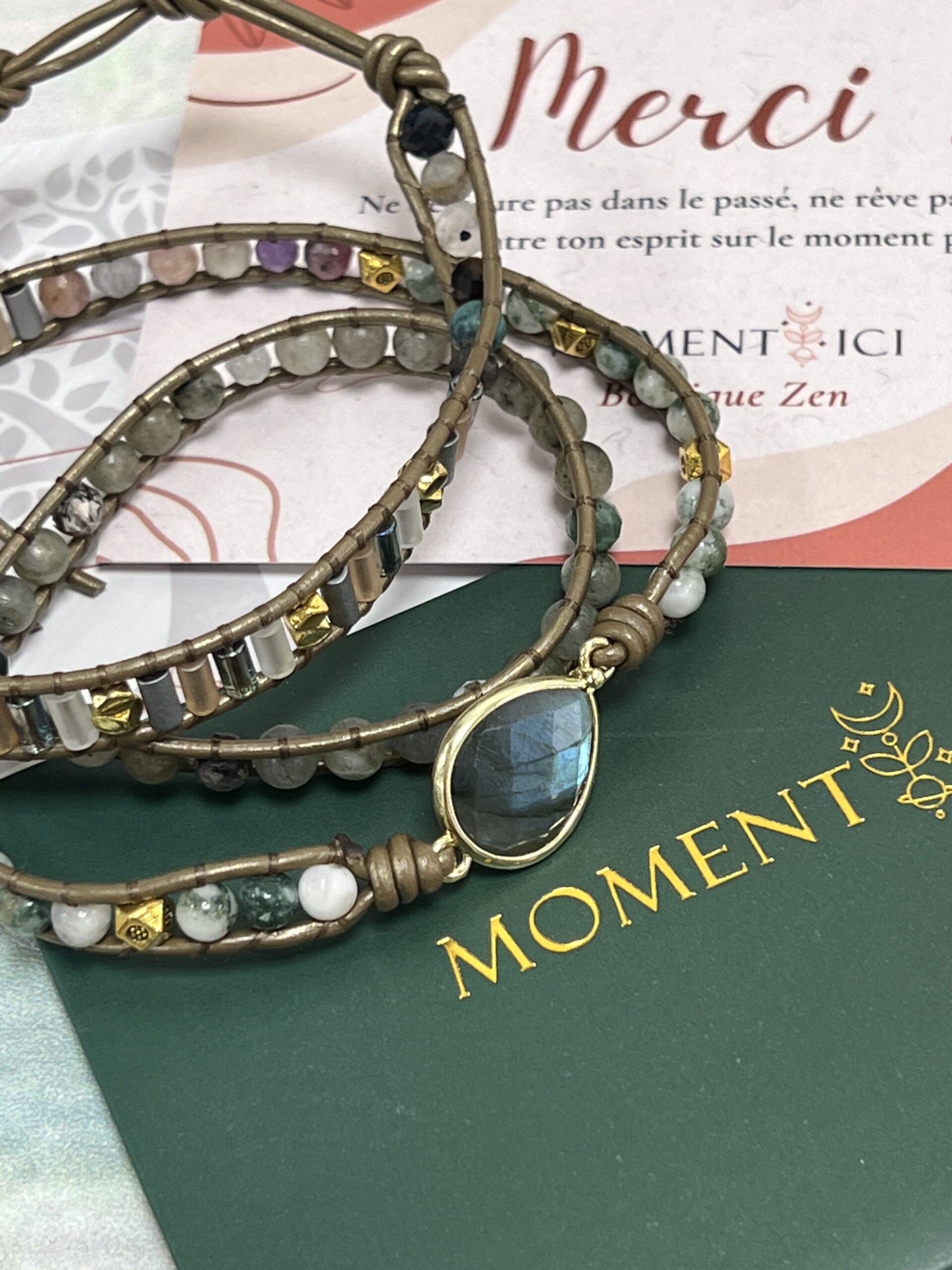 Bracelet Wrap Labradorite – Radiance Naturelle, Cuir photo review