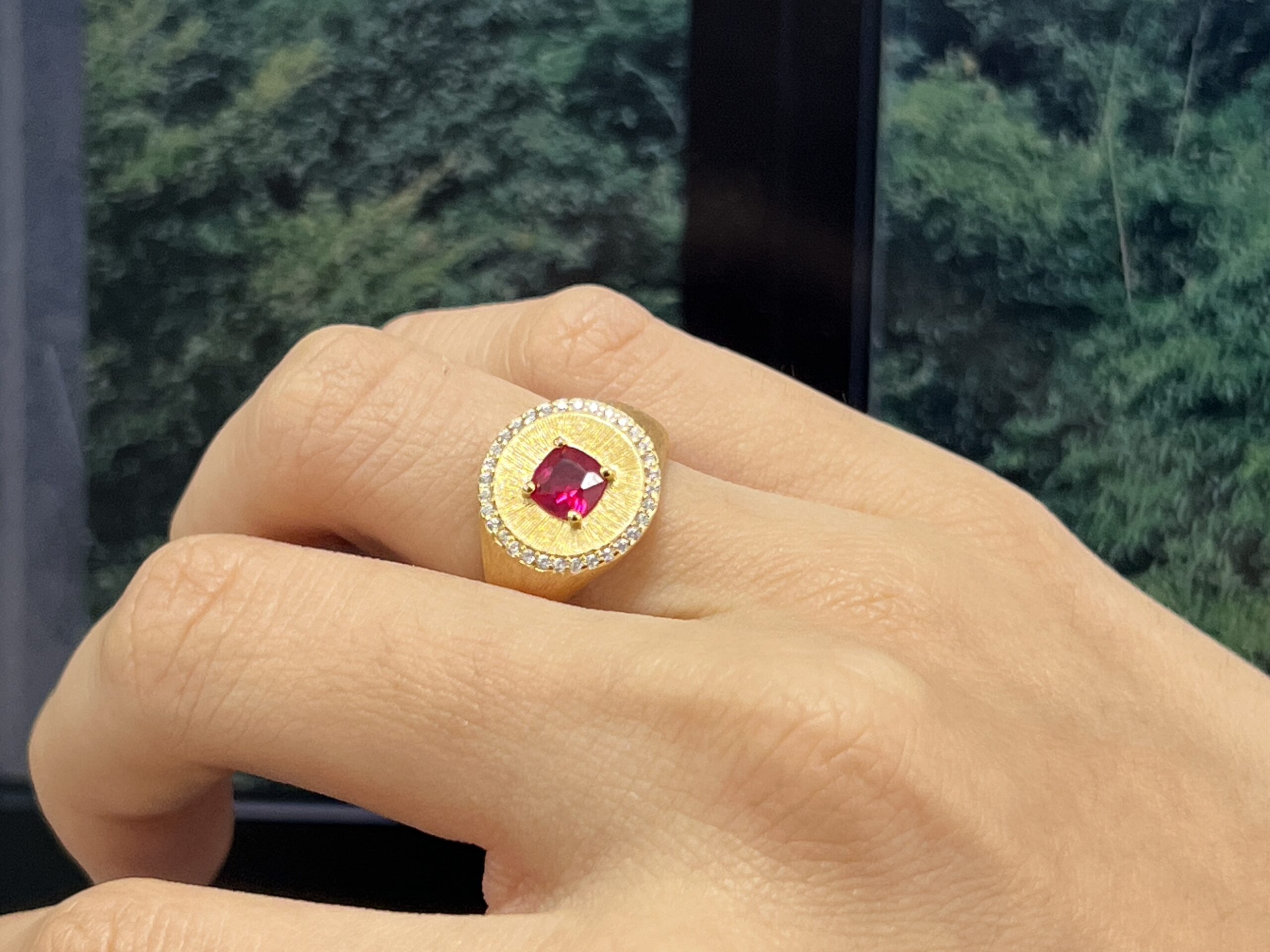 Bague Cornaline – Flamme Énergisante, Argent Plaqué Or photo review