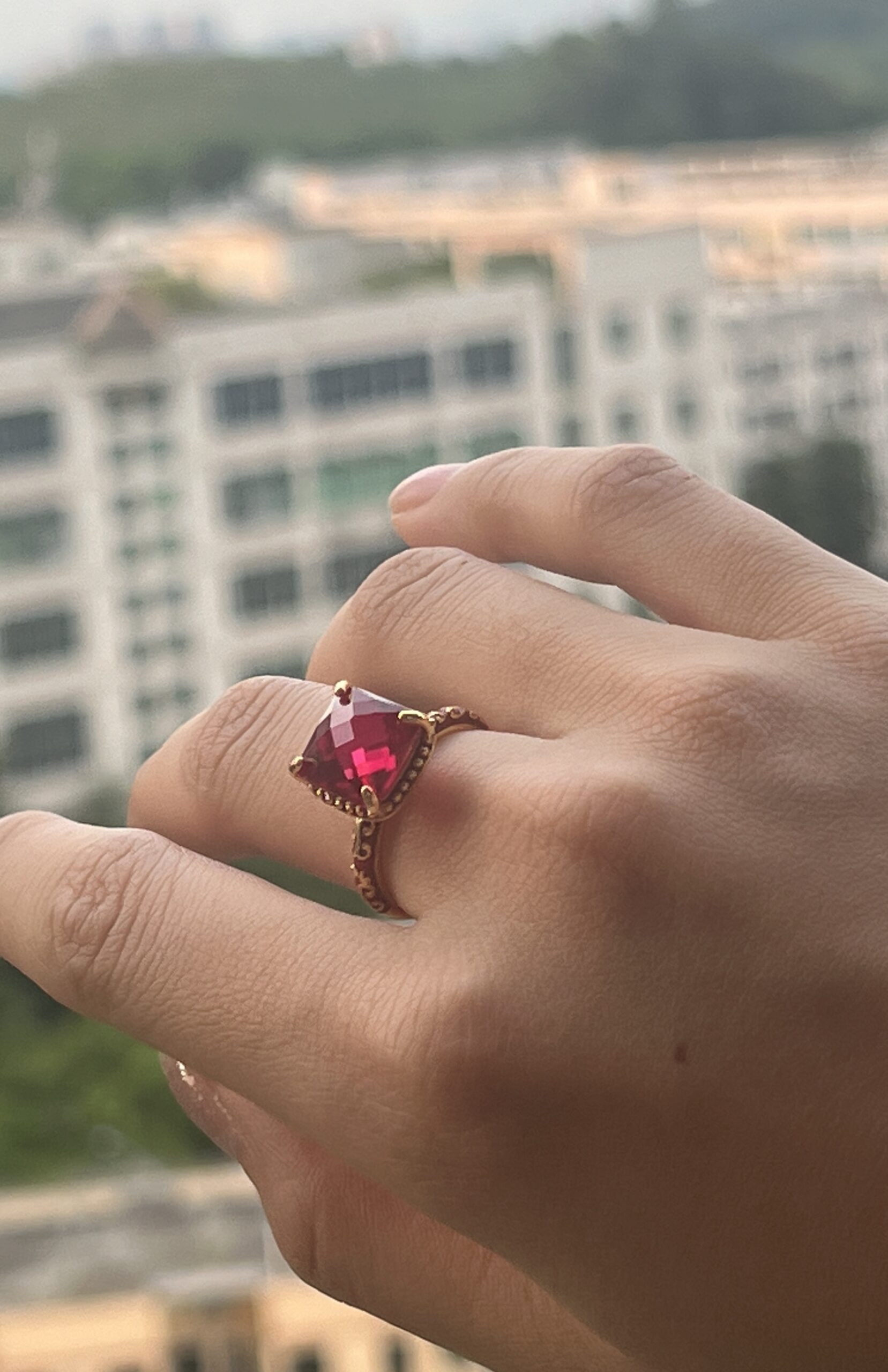 Bague Cornaline – Élégance Rétro, Argent Plaqué Or photo review