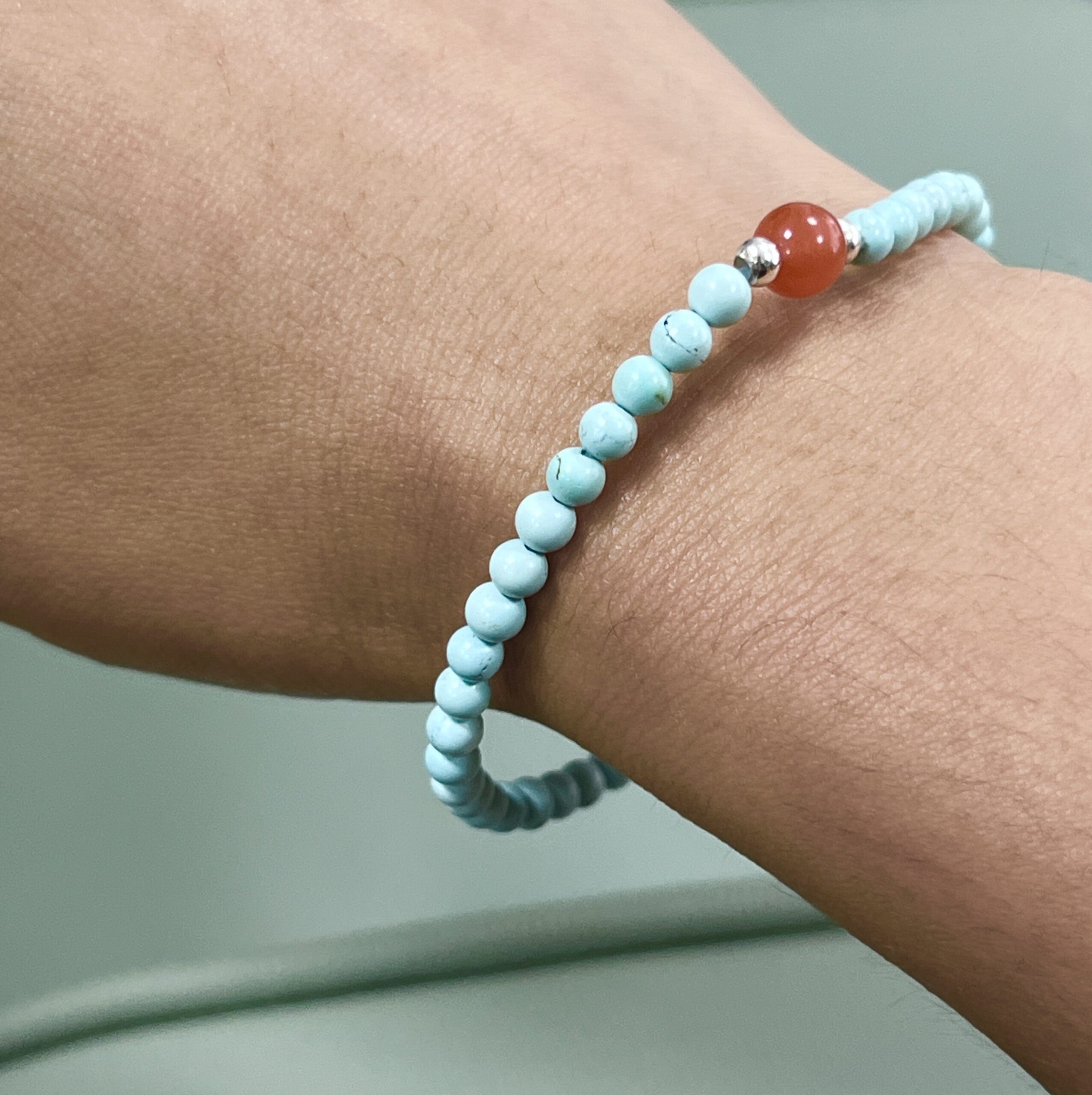 Bracelet Turquoise et Agate – Éclat Authentique, Argent photo review