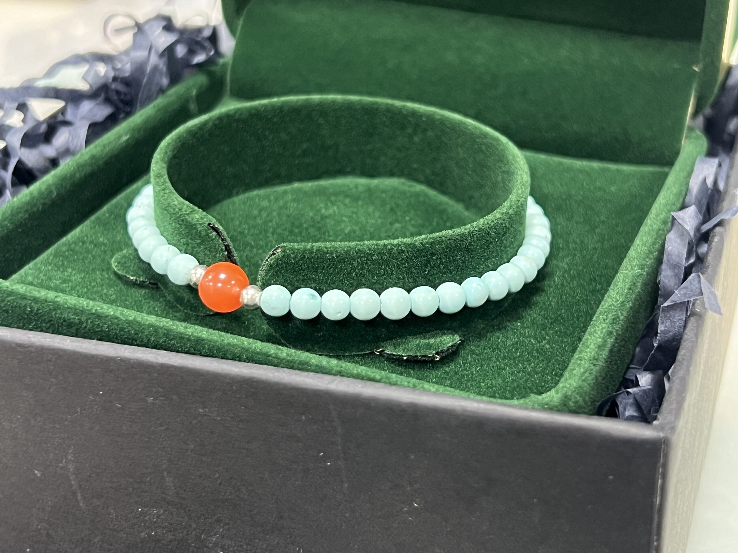 Bracelet Turquoise et Agate – Éclat Authentique, Argent photo review