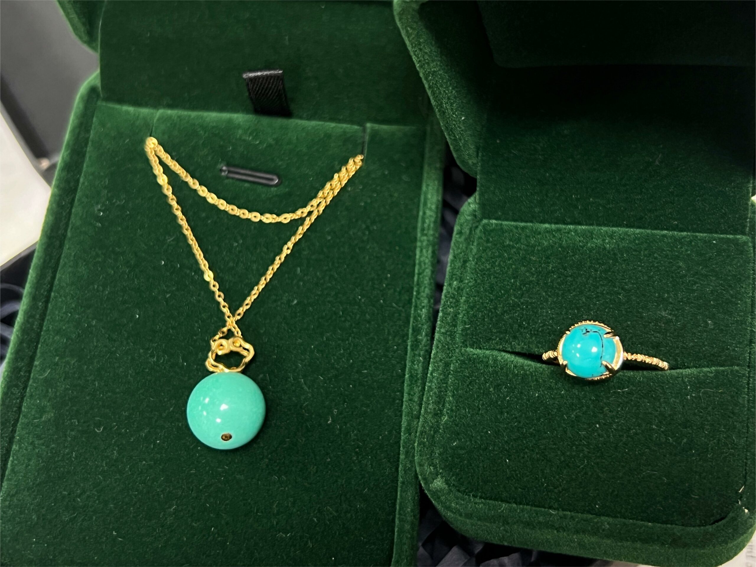 Bague Turquoise – Ovale Enchanté, Argent Plaqué Or photo review