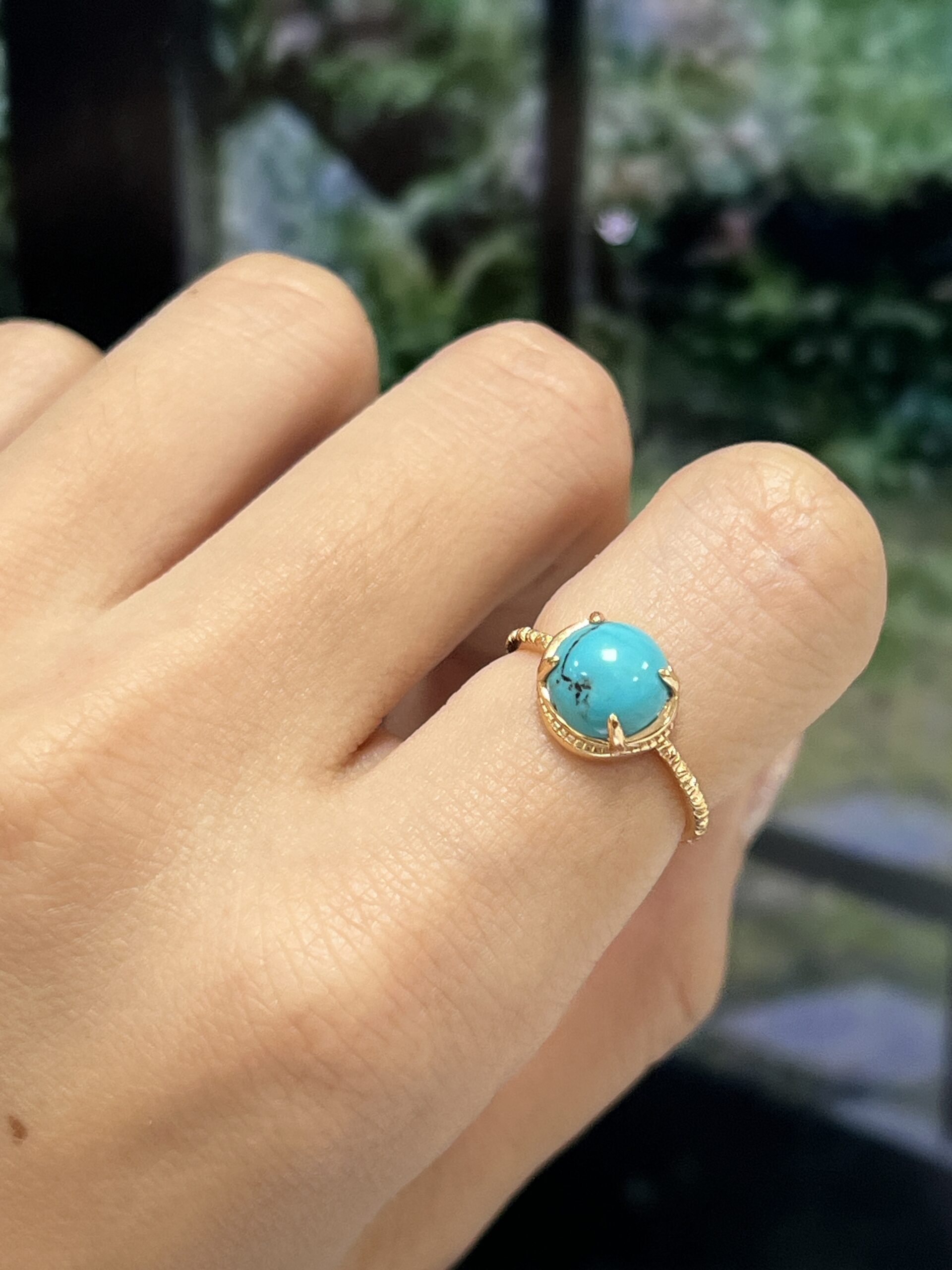 Bague Turquoise – Ovale Enchanté, Argent Plaqué Or photo review