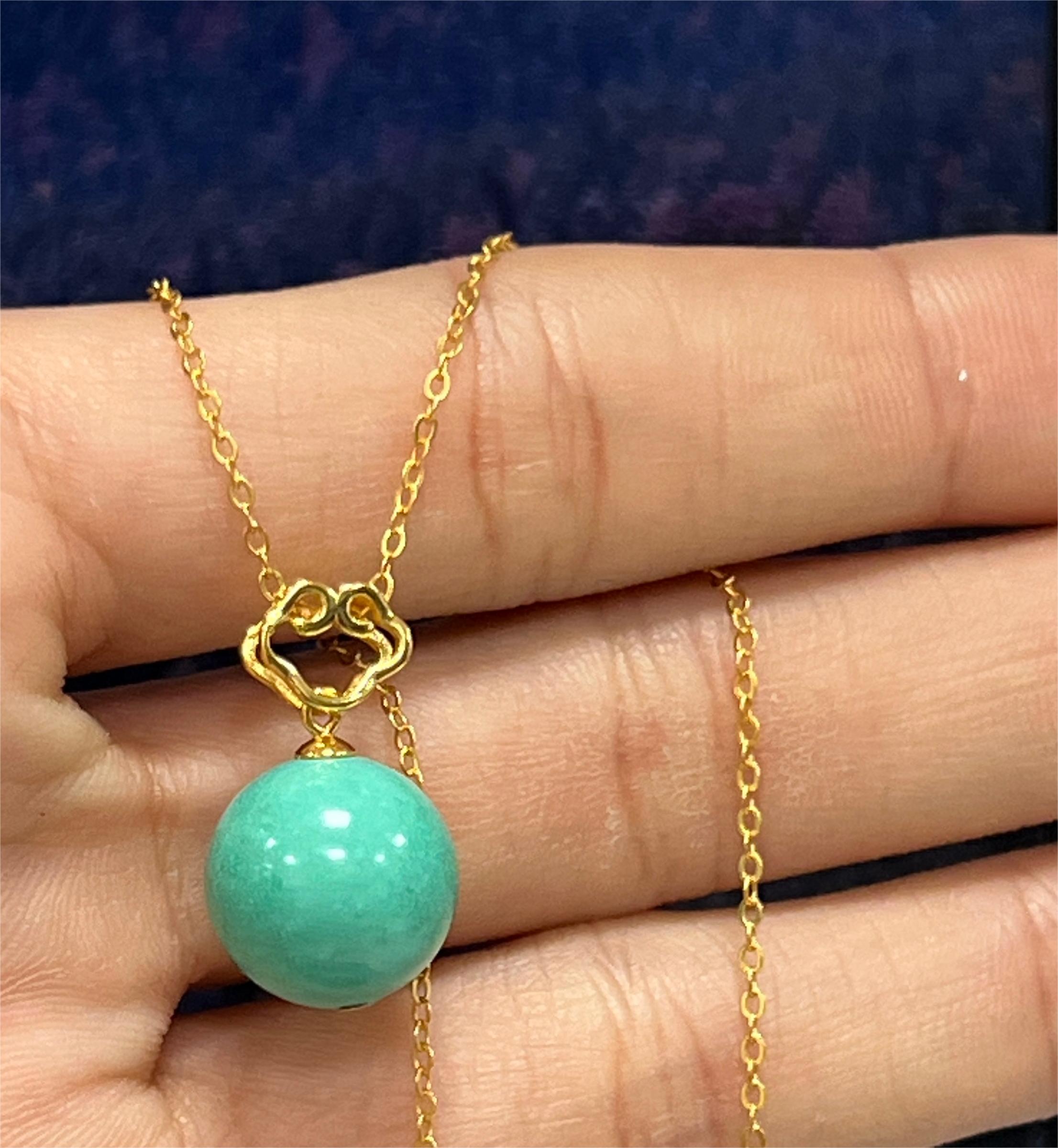 Collier Turquoise – Découpe Exquise, Argent Plaqué Or photo review