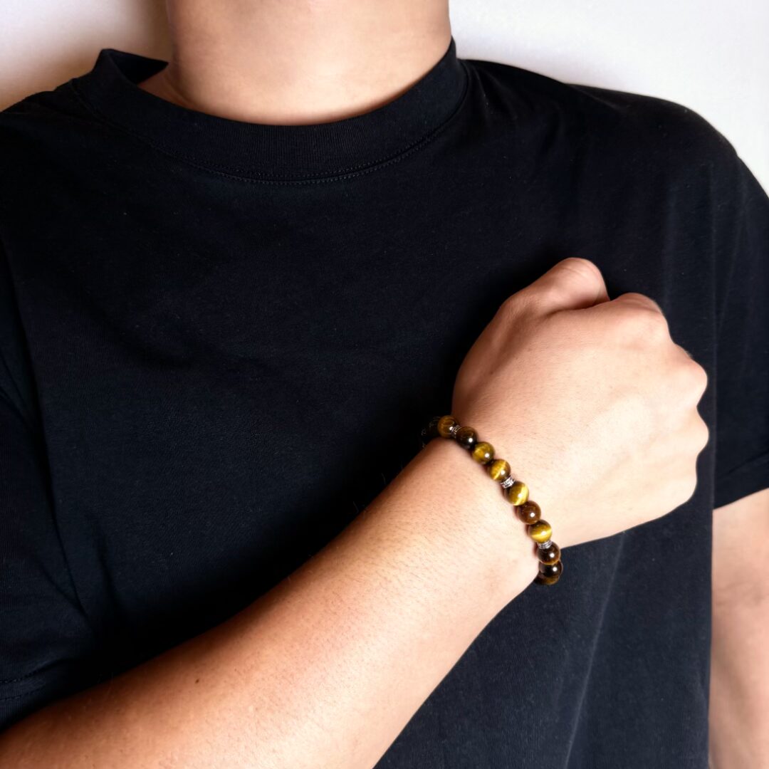 Bracelet Homme Œil de Tigre – Discretion, Argent 925