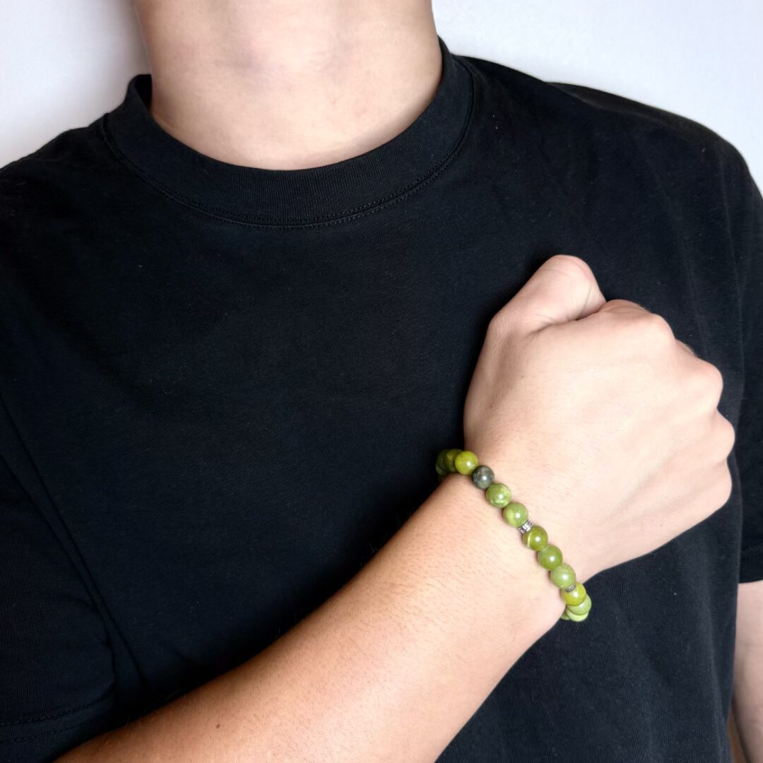 Bracelet Homme Jade – Discretion, Argent 925