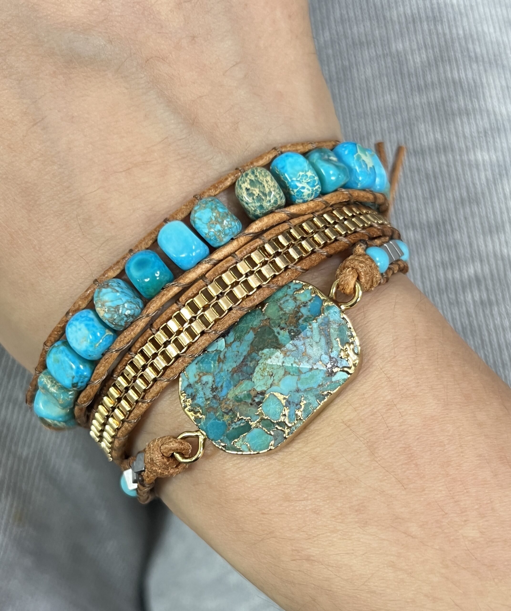 Bracelet Wrap en Turquoise – Toucher de Guérisseur photo review