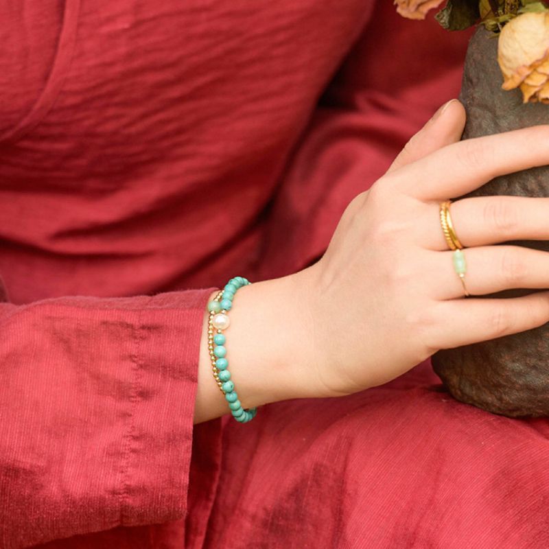 Bracelet Turquoise et Perle – Eclat Océanique