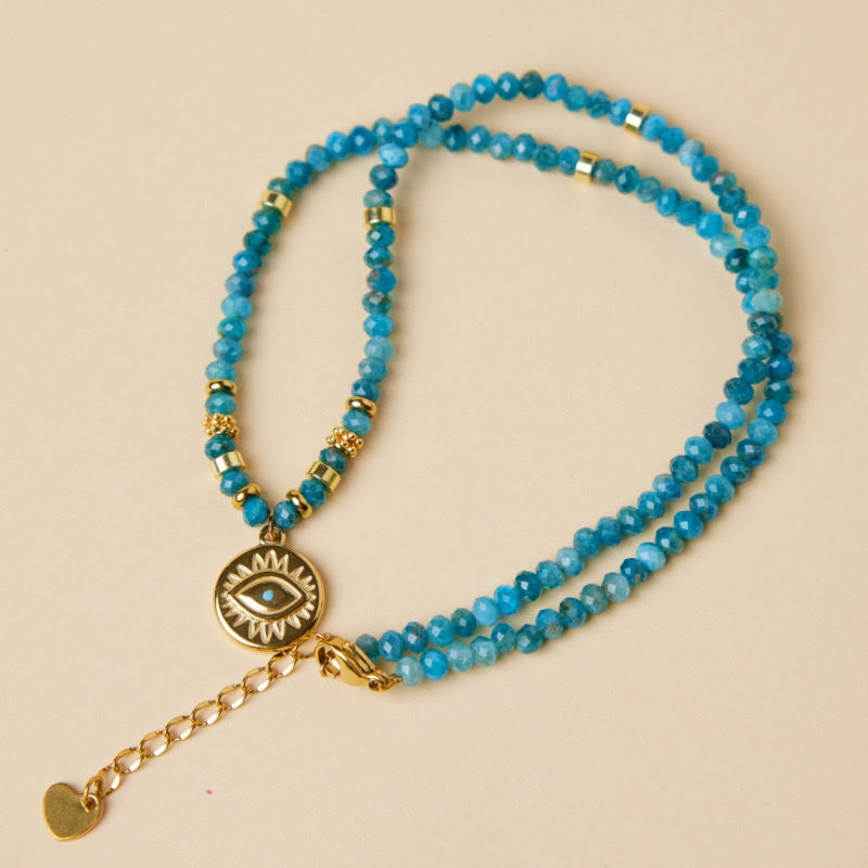 Collier Mauvais Œil Apatite – Force Bleu