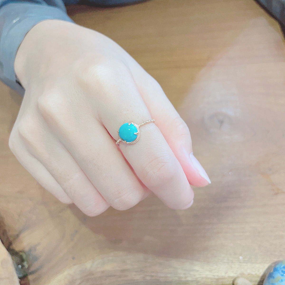 Bague Turquoise – Ovale Enchanté, Argent Plaqué Or photo review