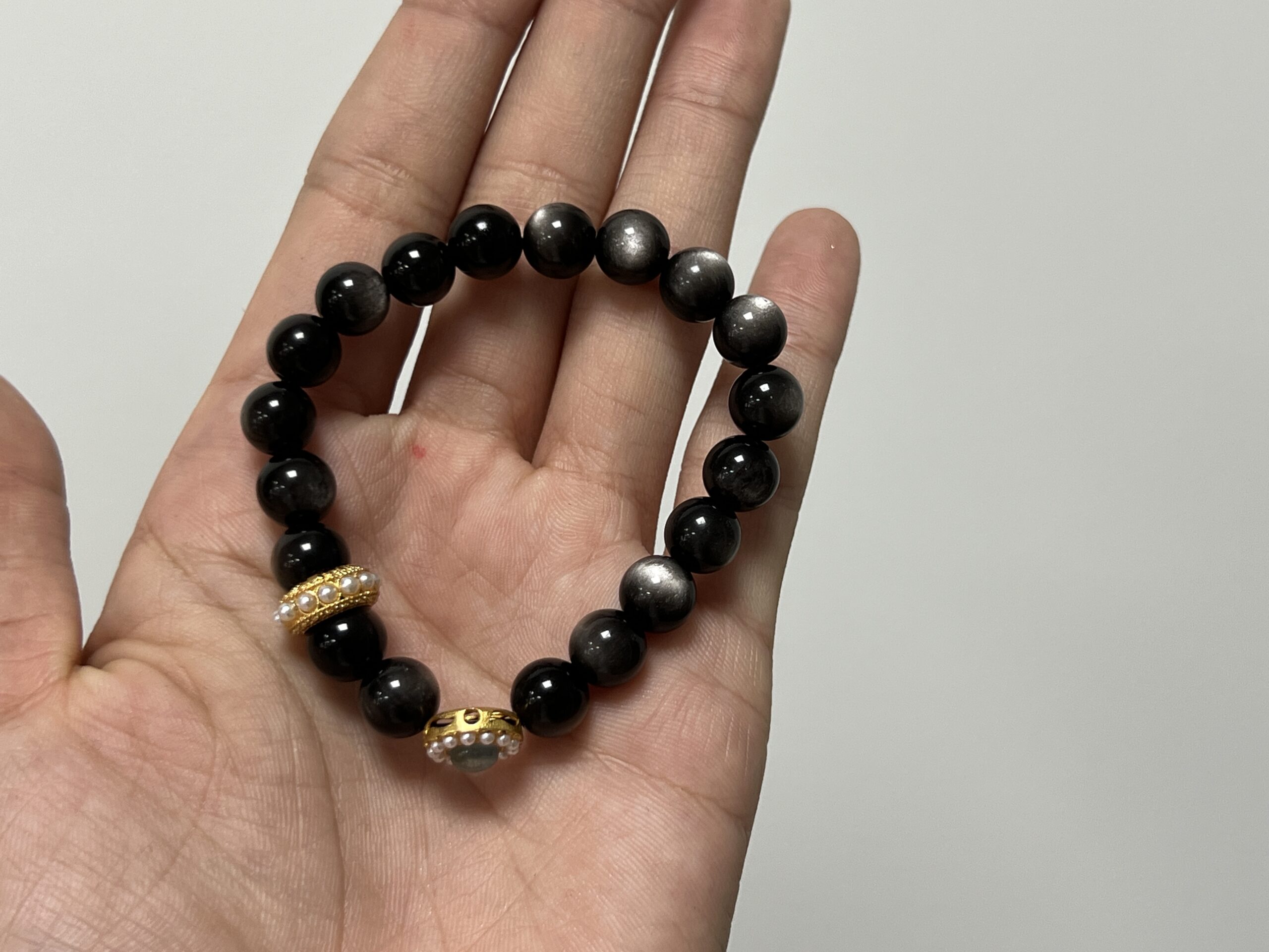 Bracelet Obsidienne et Aigue Marine – Éclat Marin photo review