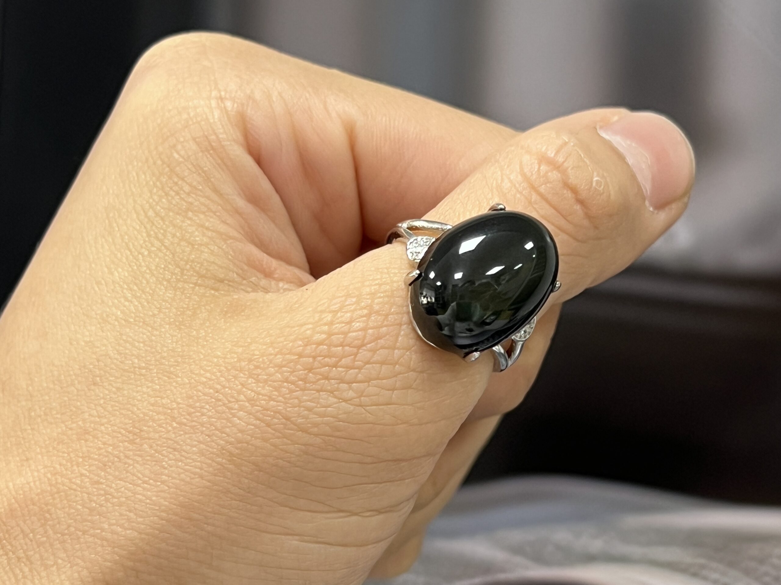 Bague Obsidienne Arc en Ciel – Éclat Céleste, Argent photo review