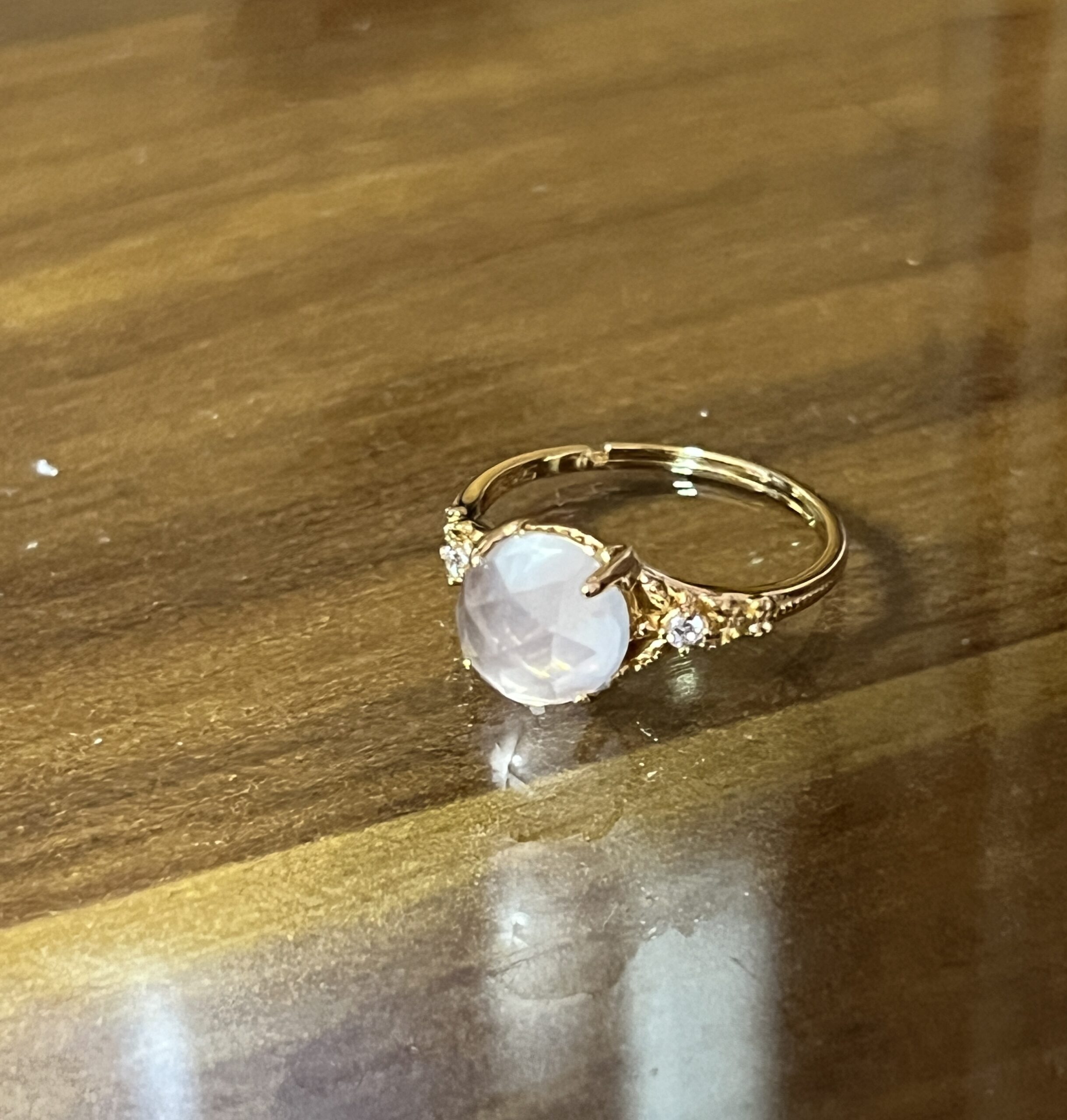 Bague Quartz Rose – Éclat Floral,  Argent Plaqué Or photo review