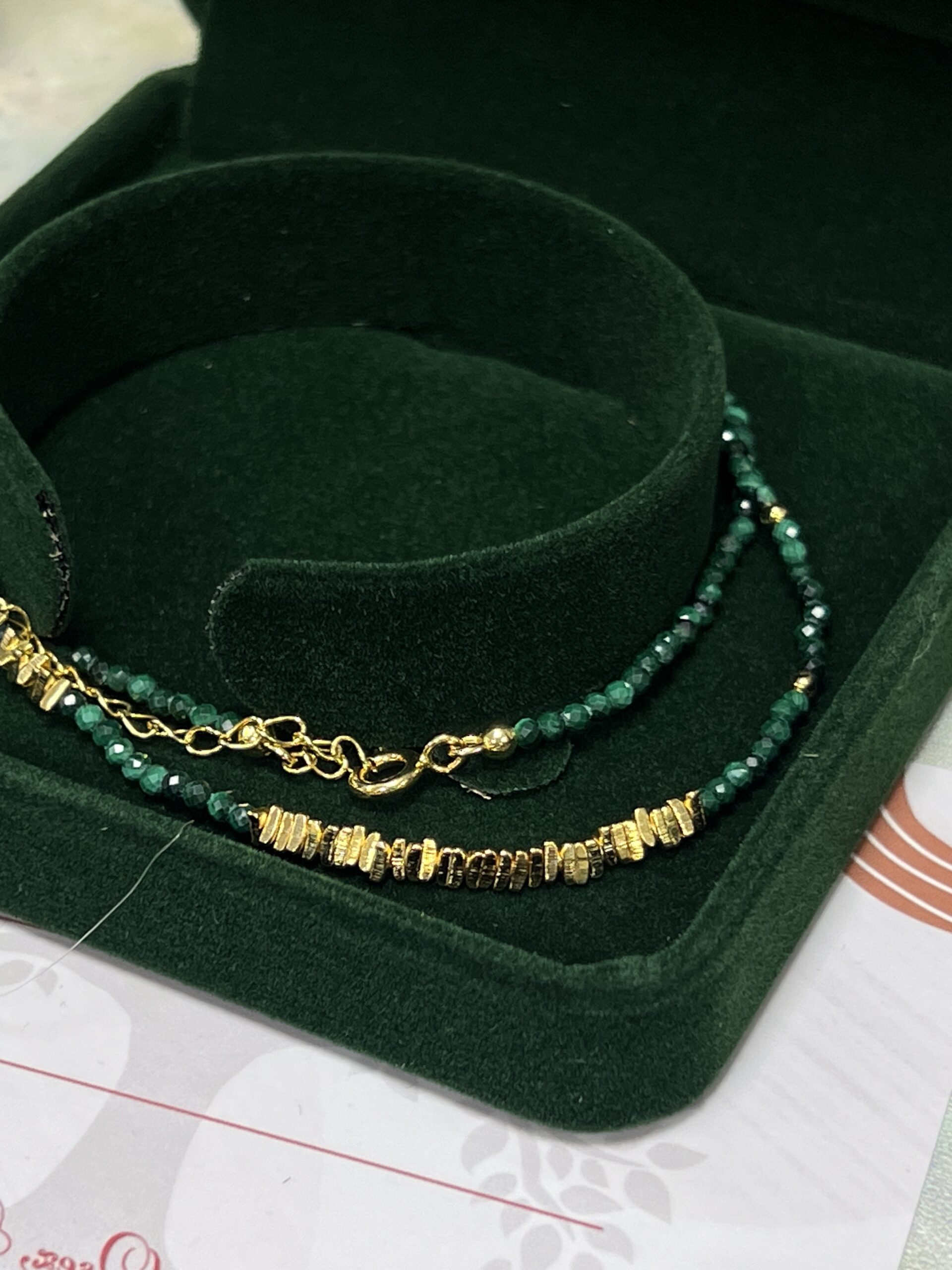 Collier Malachite – Charme Vintage, Argent Plaqué Or photo review