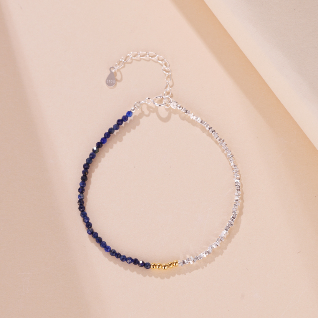 Bracelet Lapis Lazuli – Esthétique Tendre, Argent