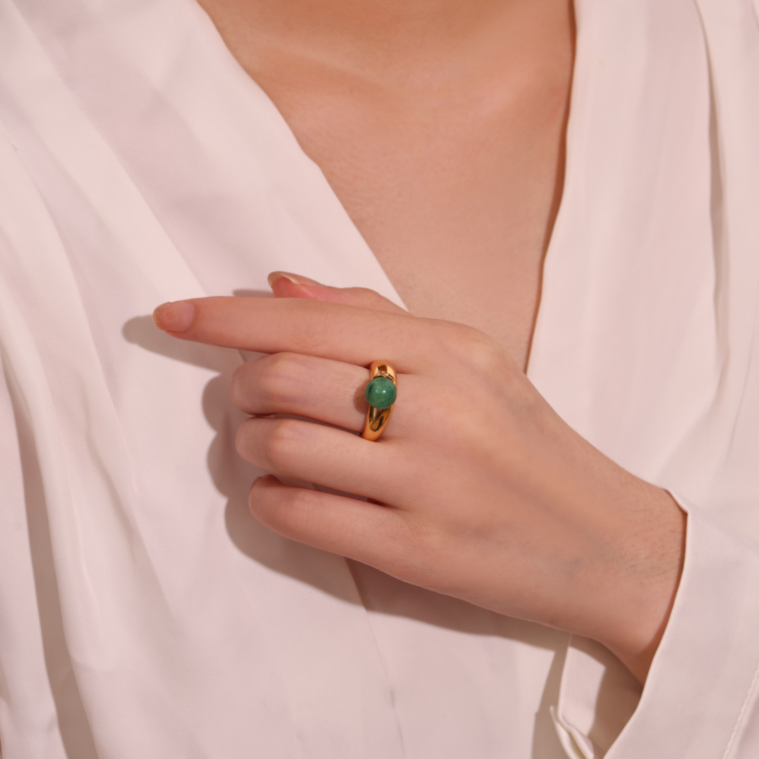 Bague Aventurine – Goutte de Sérénité