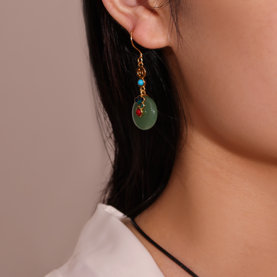 Boucles d'Oreilles Aventurine – Nuage Céleste