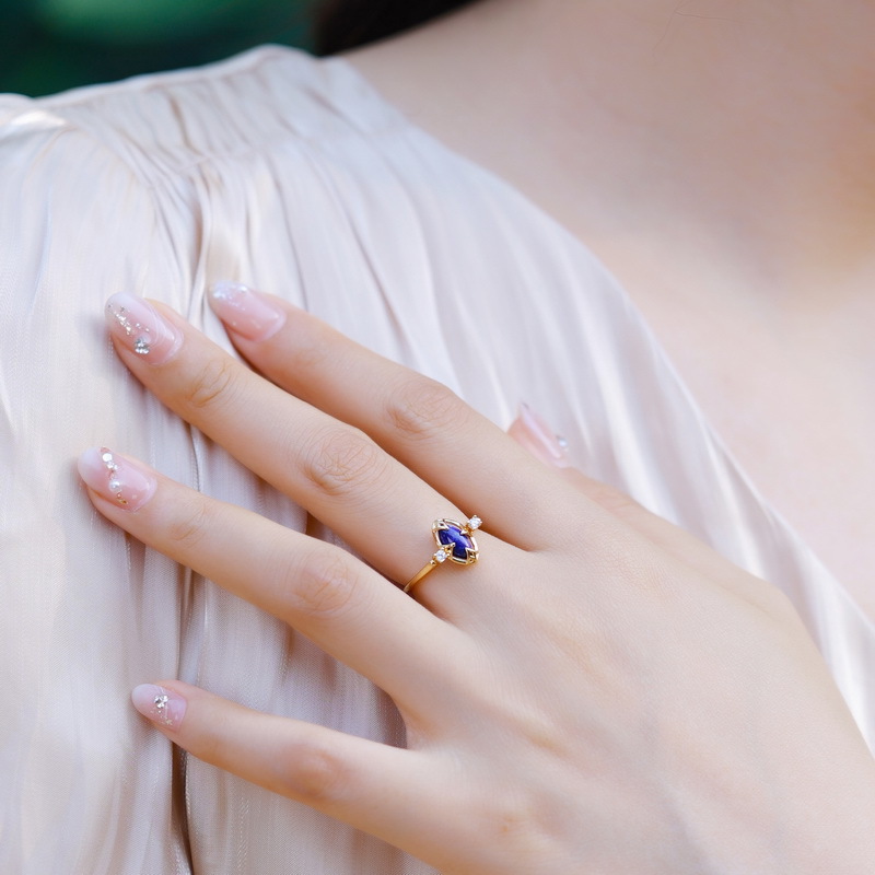 Bague Lapis Lazuli et Quartz Clair – Étoile du Matin, Argent Plaqué Or photo review