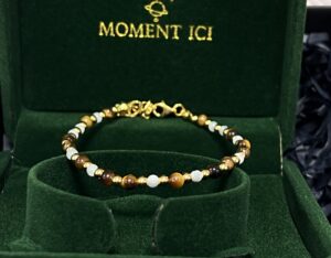 Bracelet Œil de Tigre – Charme Royal, Argent Plaqué Or photo review