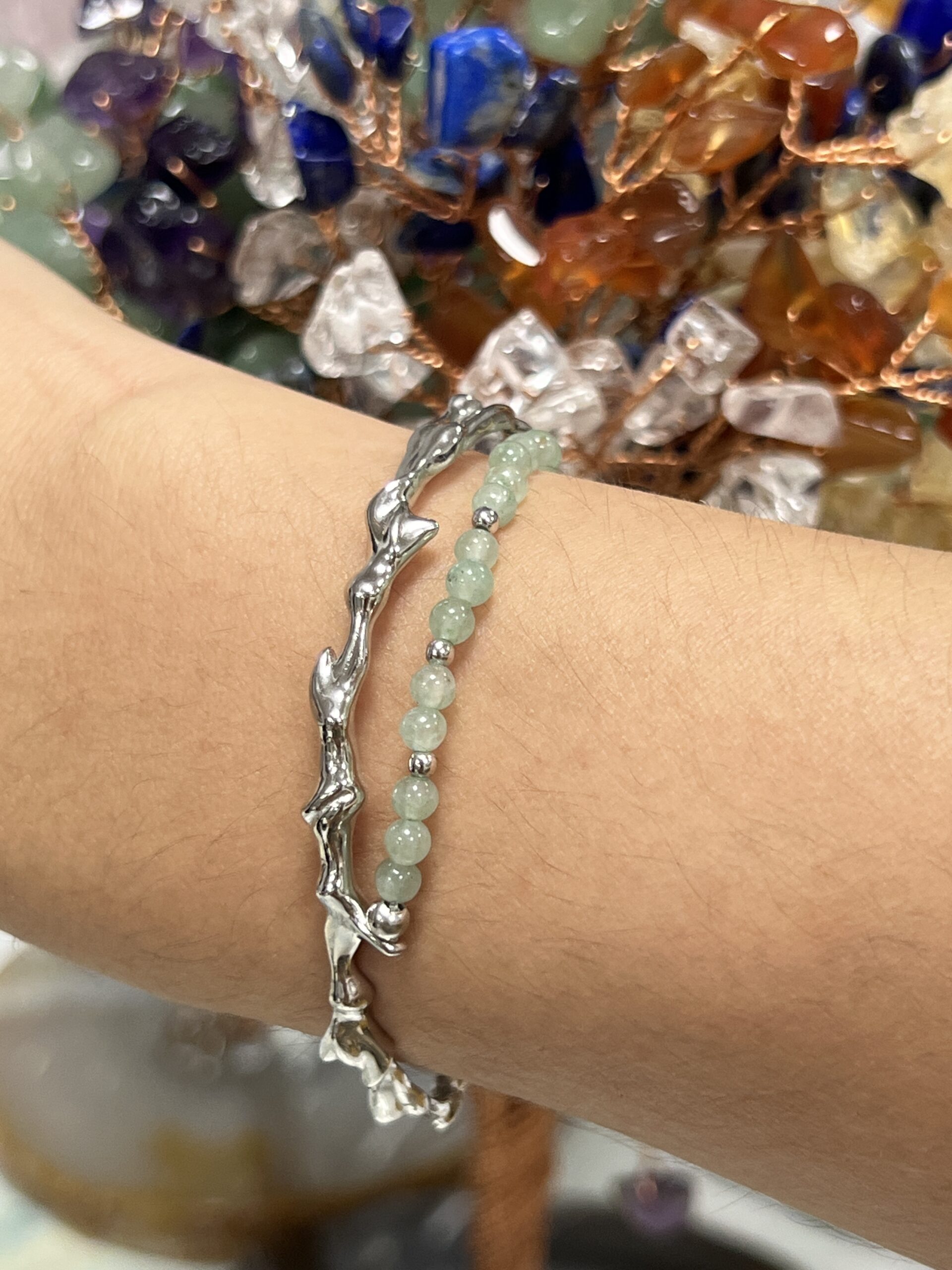 Bracelet Aventurine – Force du Bambou, Argent photo review