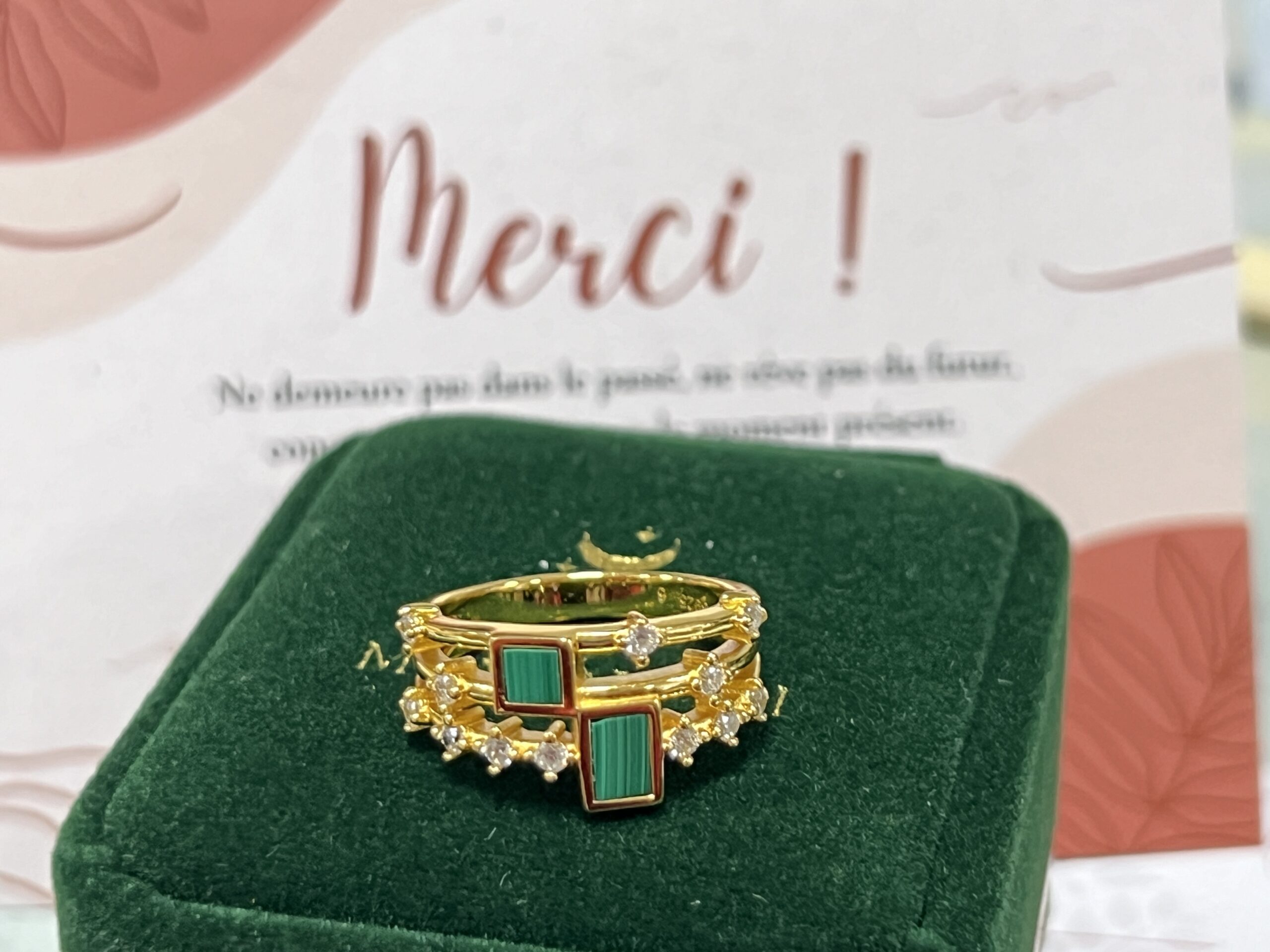 Bague Lapis Lazuli ou Malachite – Éclat Mystique, Argent Plaqué Or photo review