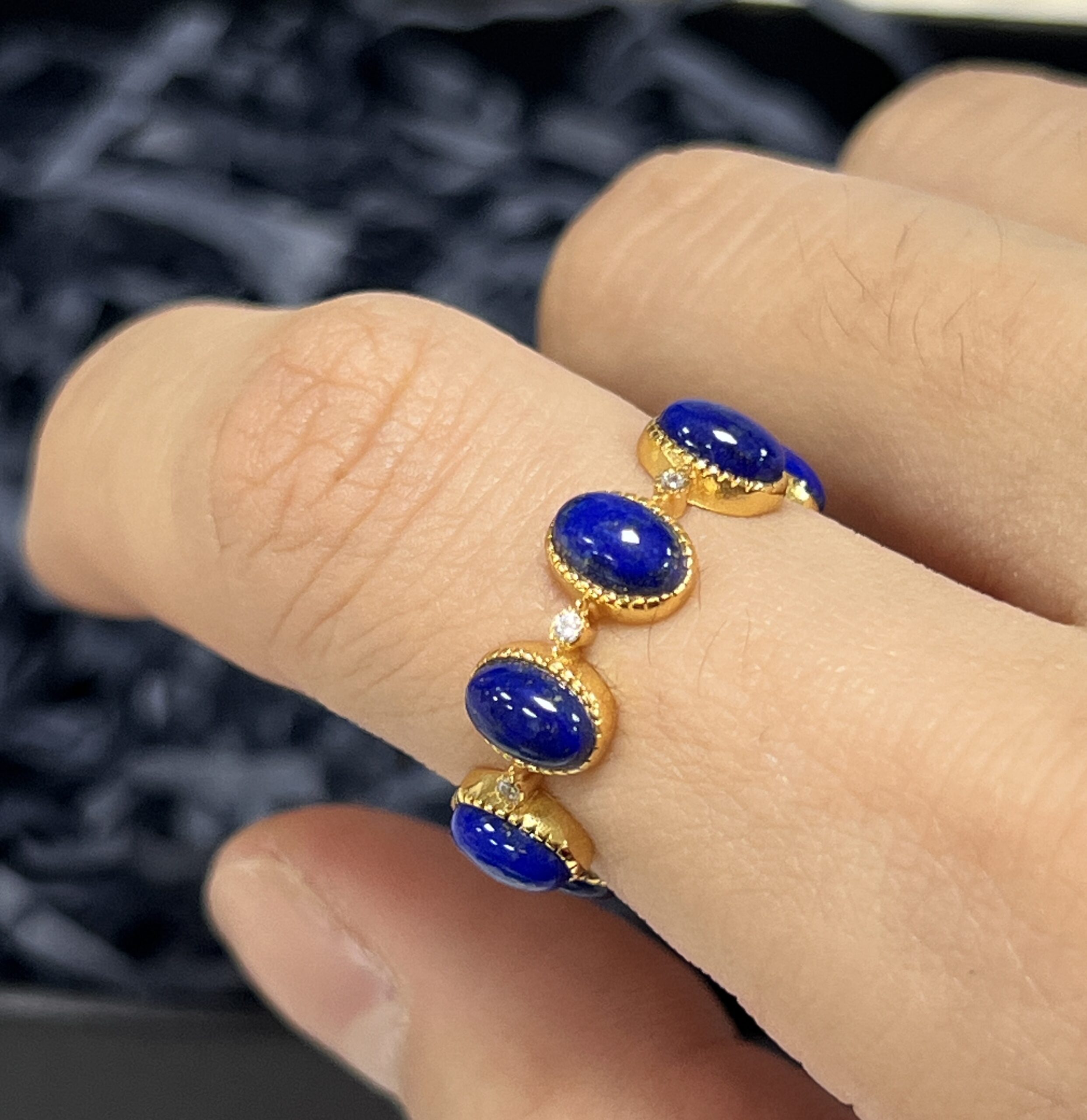 Bague Lapis Lazuli – Soleil de Minuit, Argent Plaqué Or photo review