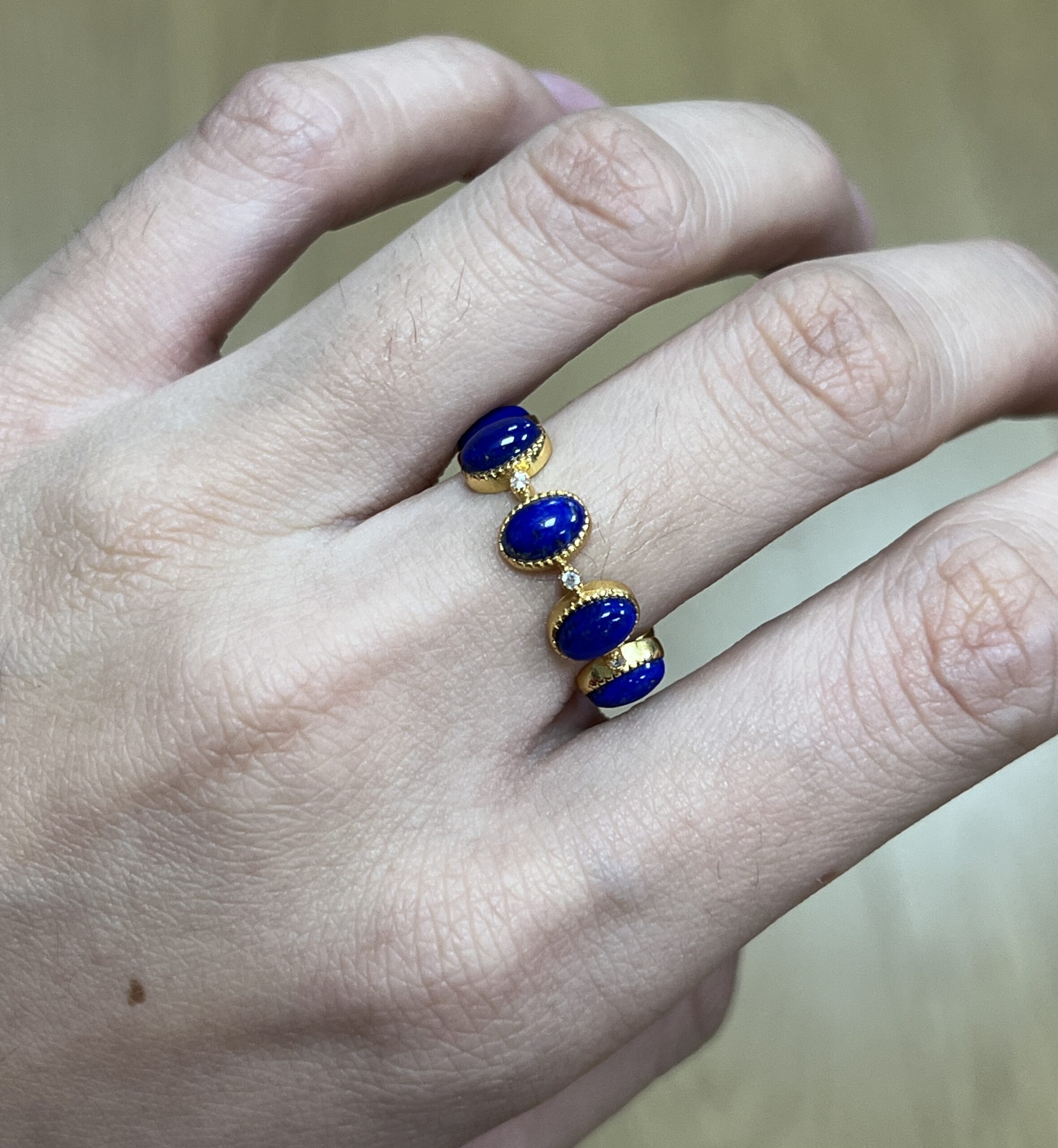 Bague Lapis Lazuli – Soleil de Minuit, Argent Plaqué Or photo review