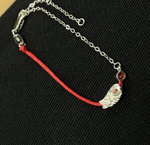 Bracelet Cordon Rouge – Poisson Porte-Bonheur, Argent 925 photo review