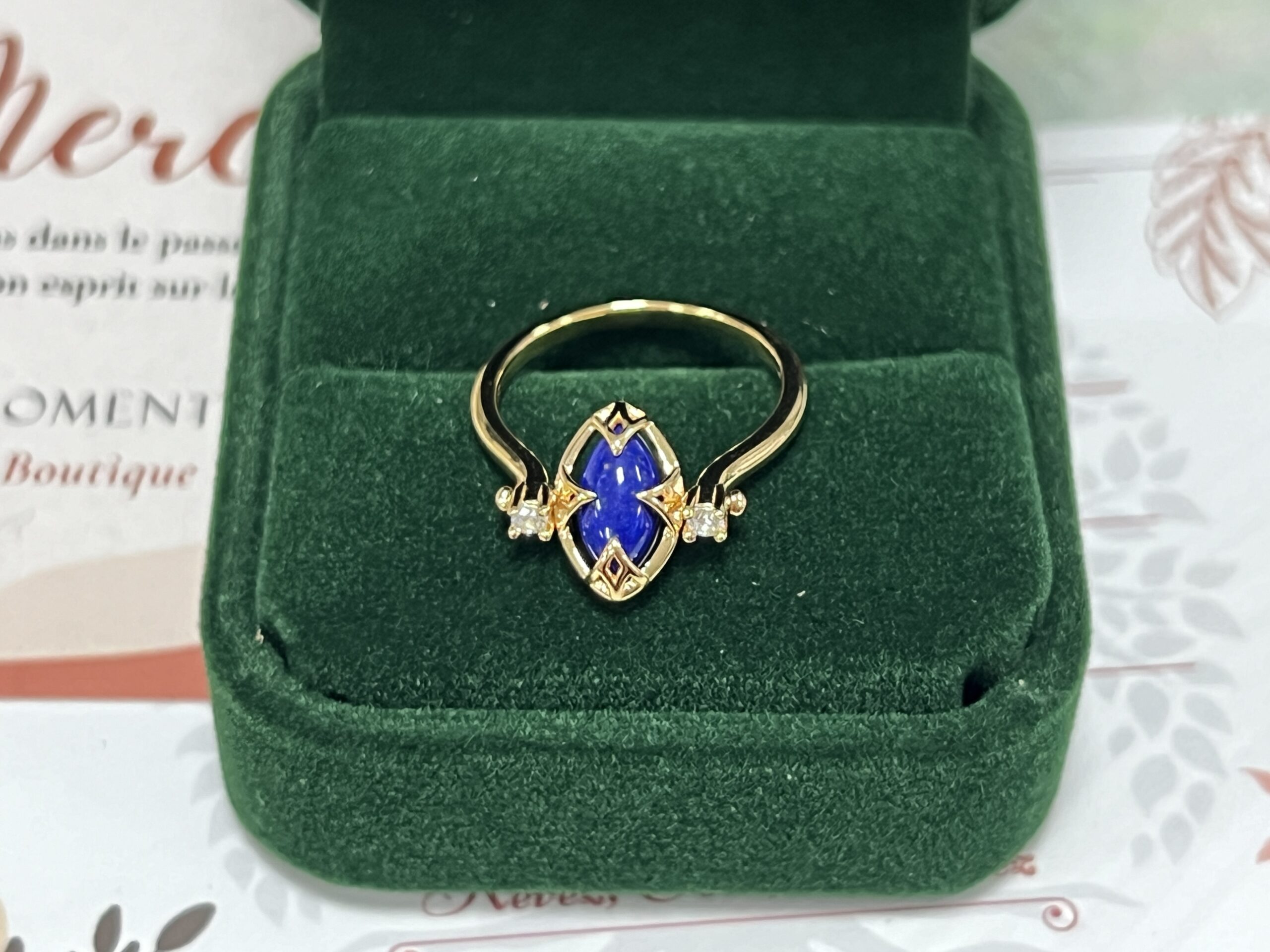 Bague Lapis Lazuli et Quartz Clair – Étoile du Matin, Argent Plaqué Or photo review