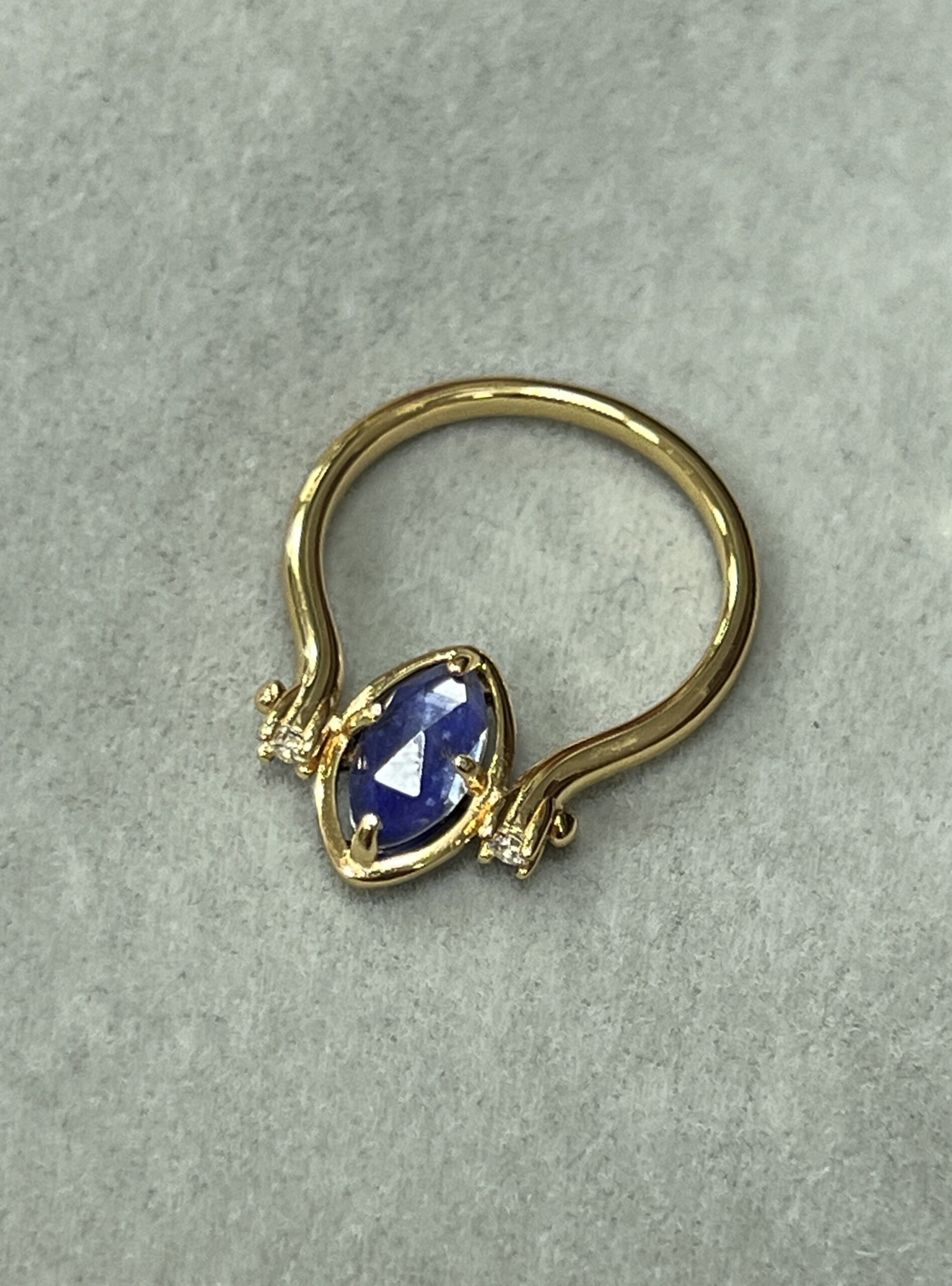 Bague Lapis Lazuli et Quartz Clair – Étoile du Matin, Argent Plaqué Or photo review