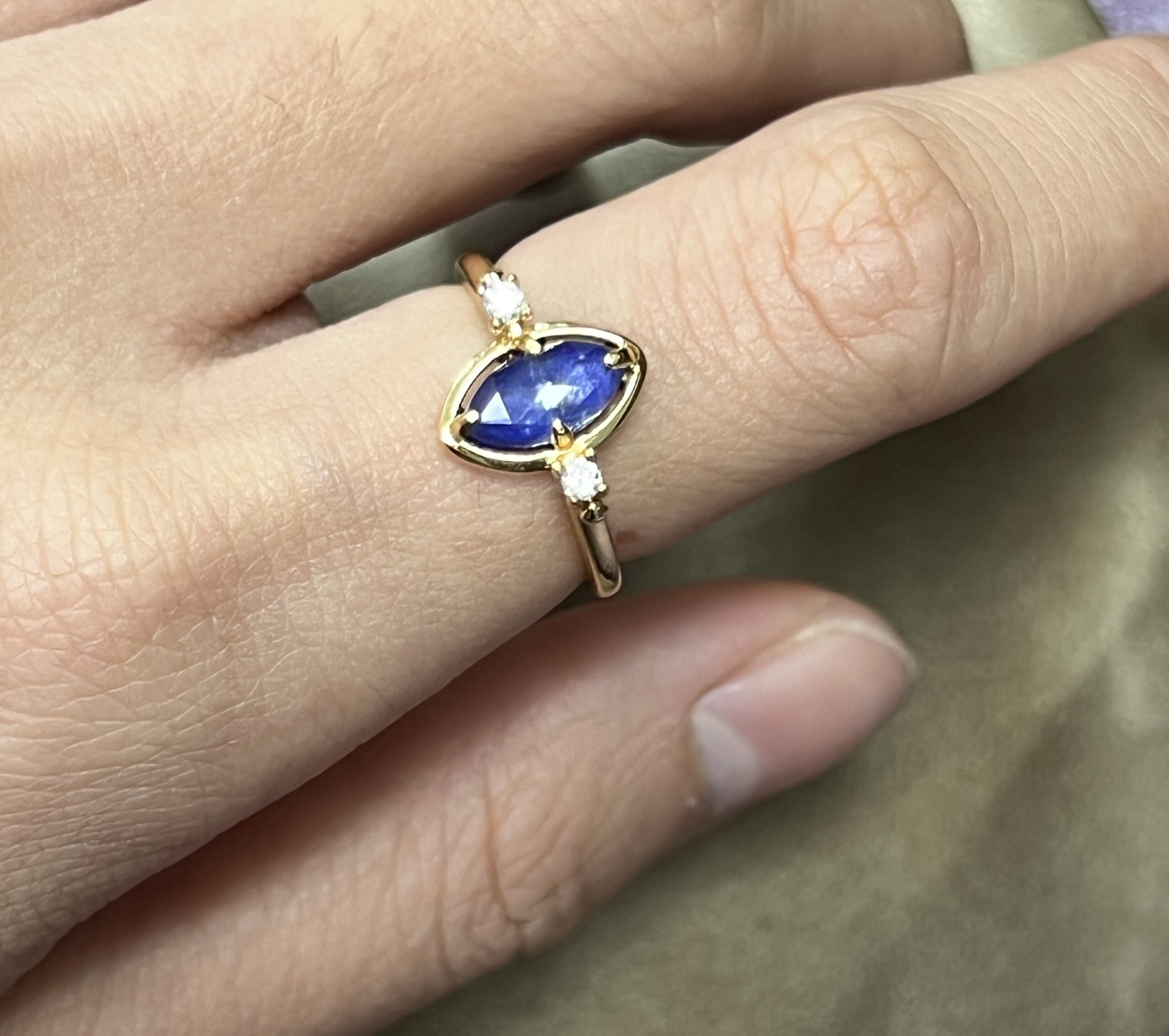 Bague Lapis Lazuli et Quartz Clair – Étoile du Matin, Argent Plaqué Or photo review