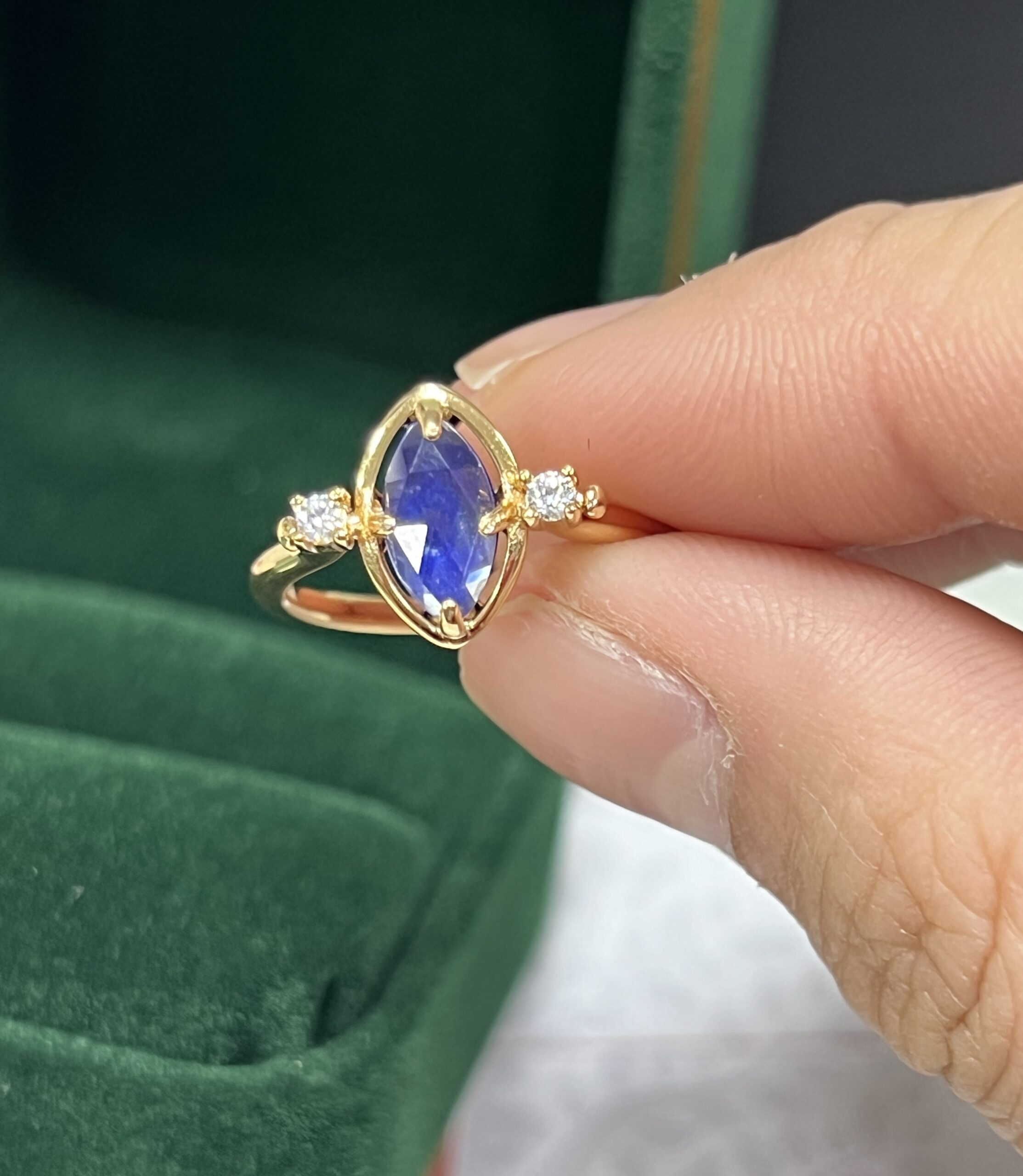 Bague Lapis Lazuli et Quartz Clair – Étoile du Matin, Argent Plaqué Or photo review