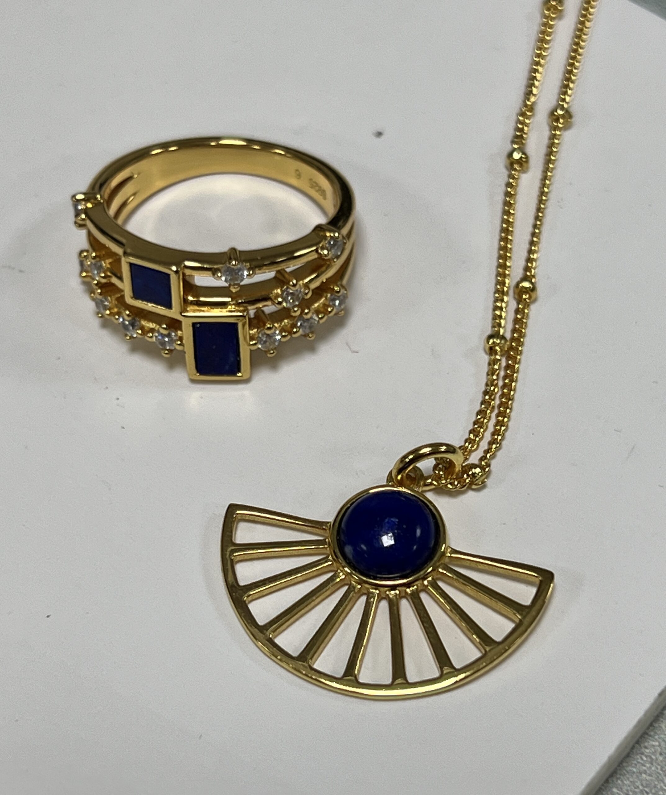 Collier Lapis Lazuli – Soleil Bleu, Argent Plaqué Or photo review