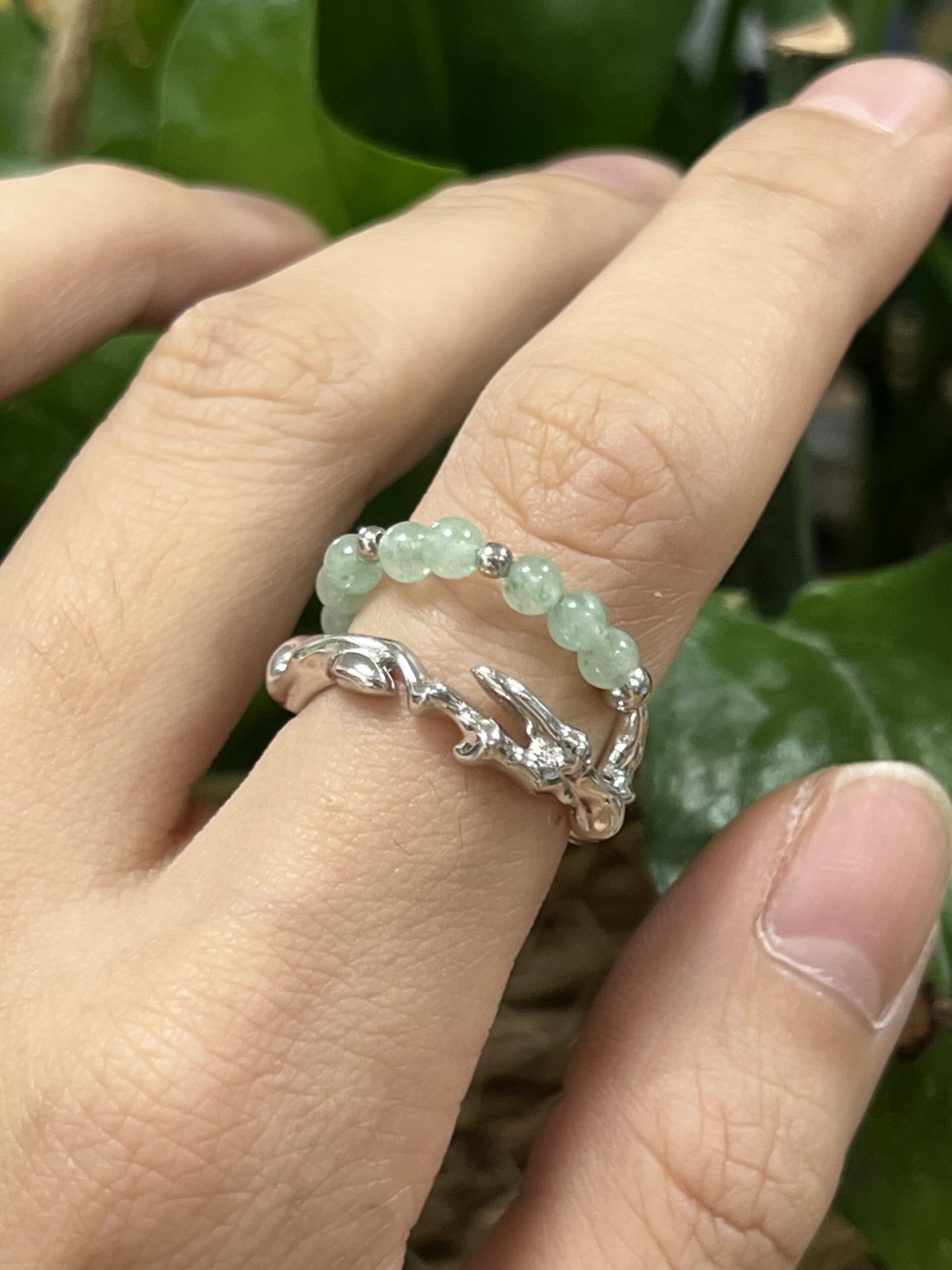 Bague Aventurine – Force du Bambou, Argent photo review