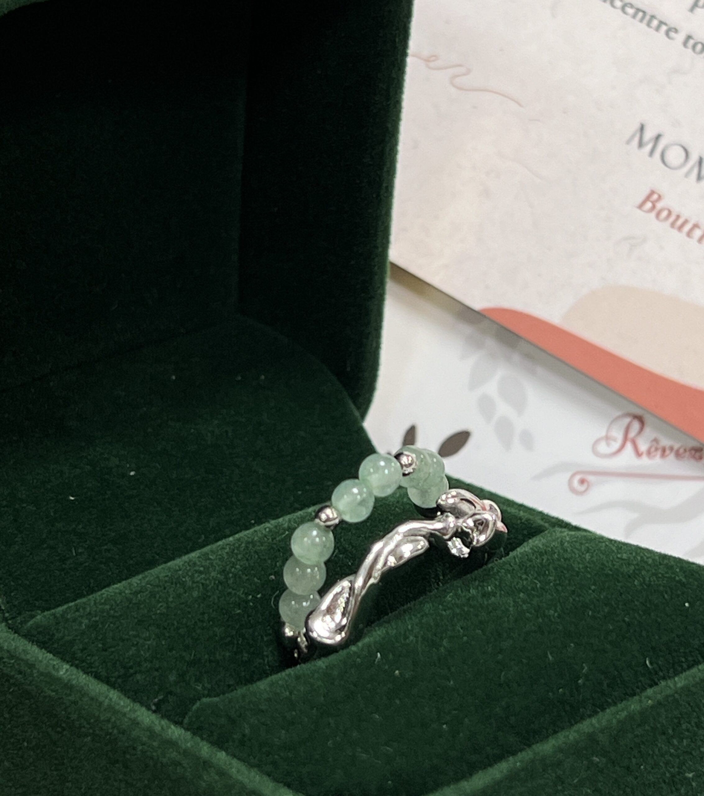 Bague Aventurine – Force du Bambou, Argent photo review